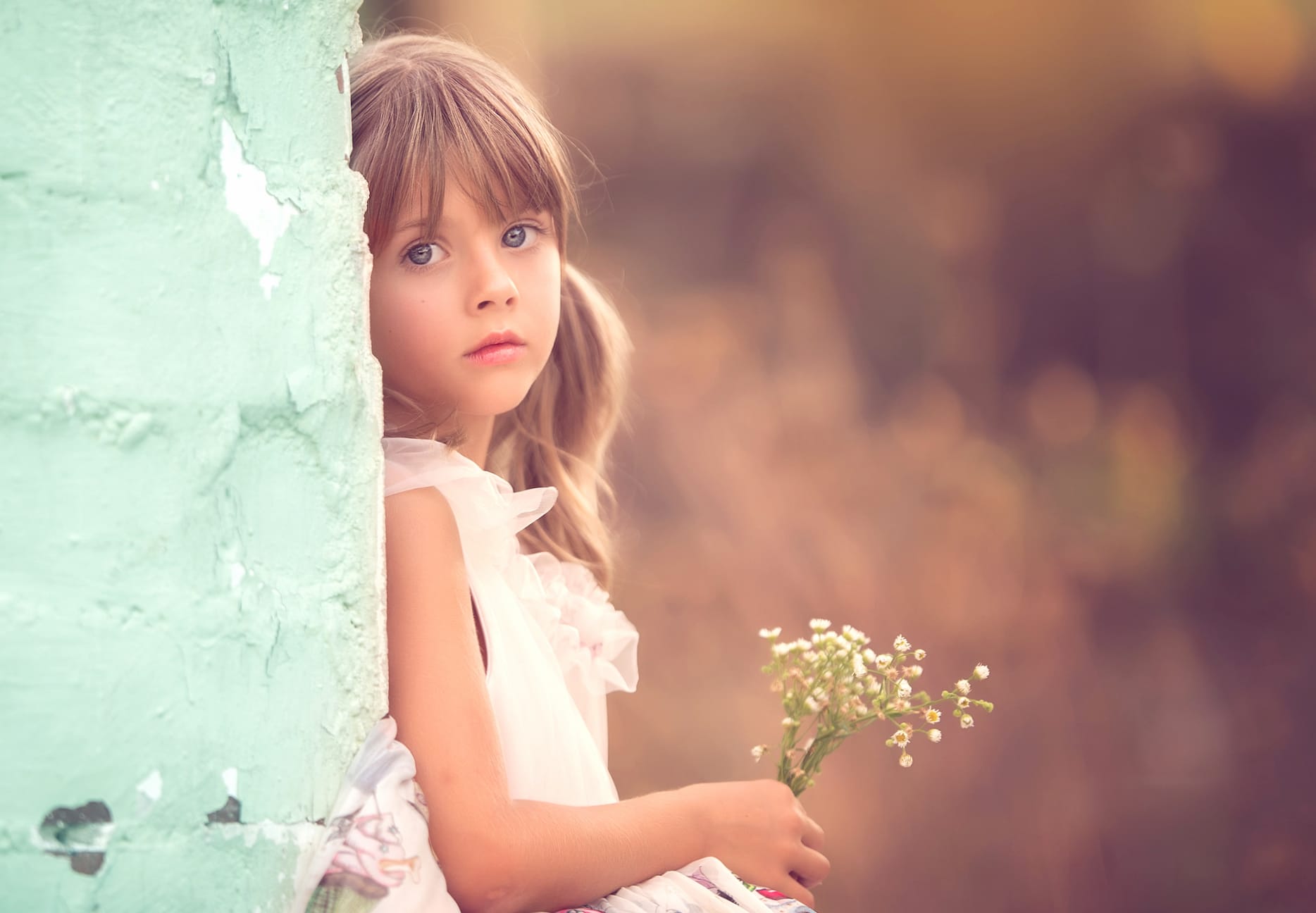 Bokeh Blue Eyes Blonde Little Girl Photography Child wallpapers HD quality