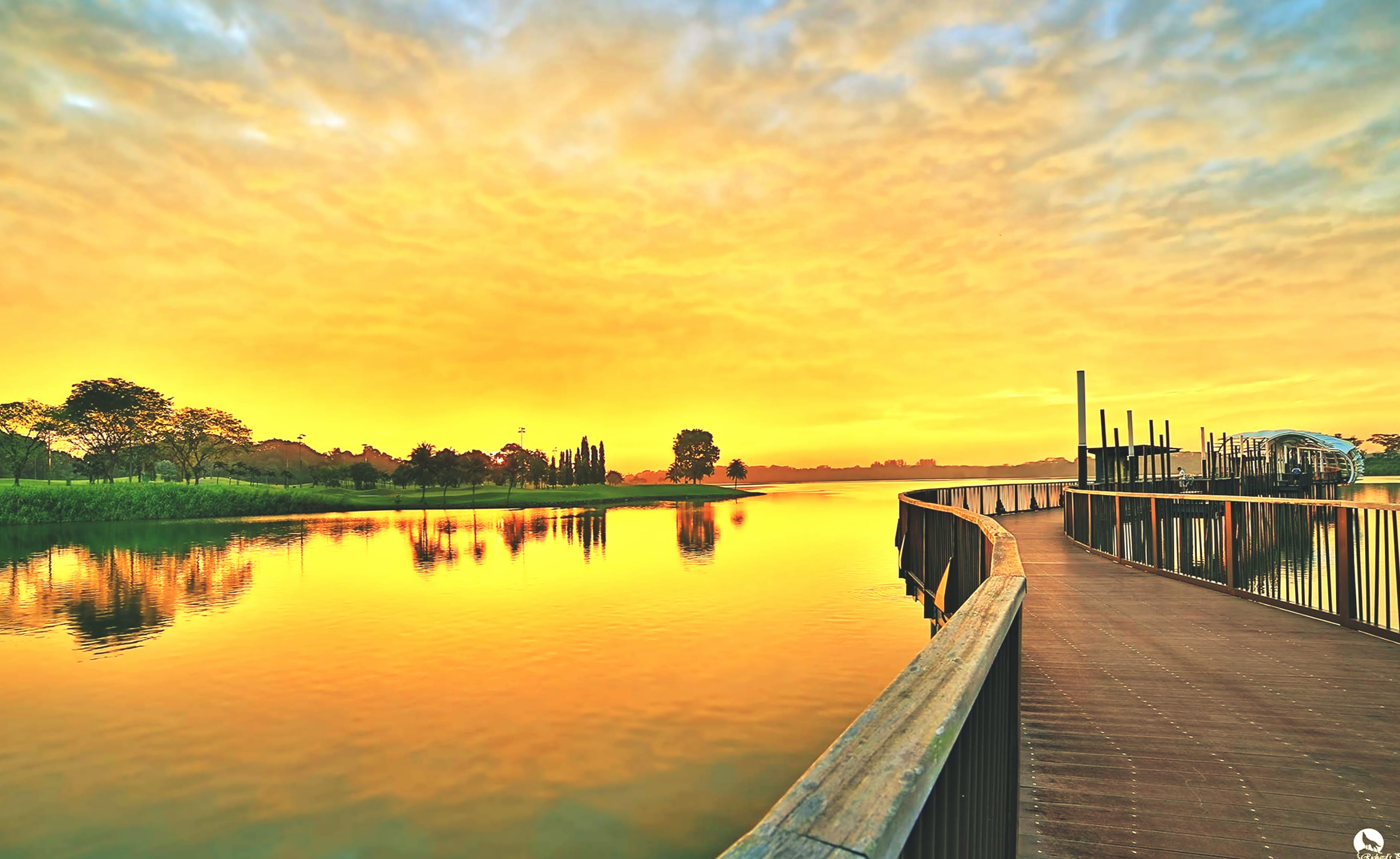 Bridge Lake Nature Sky Cloud Landscape River Photography Sunset wallpapers HD quality