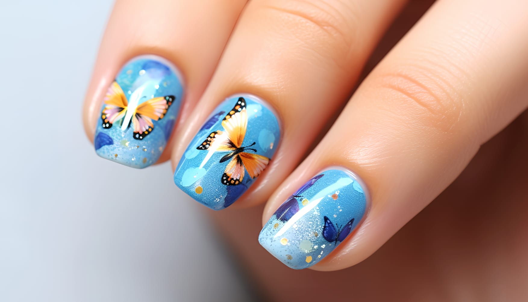 Butterfly Nail Art at 1024 x 768 size wallpapers HD quality