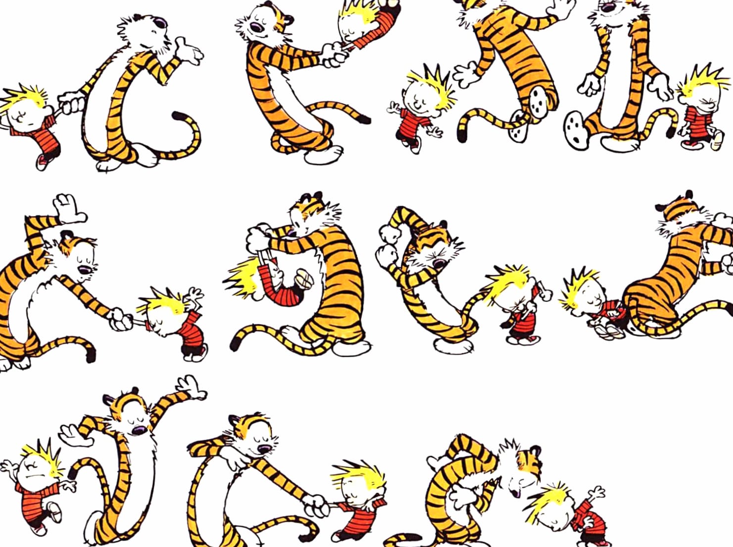 Calvin & Hobbes Dance - at 750 x 1334 iPhone 6 size wallpapers HD quality