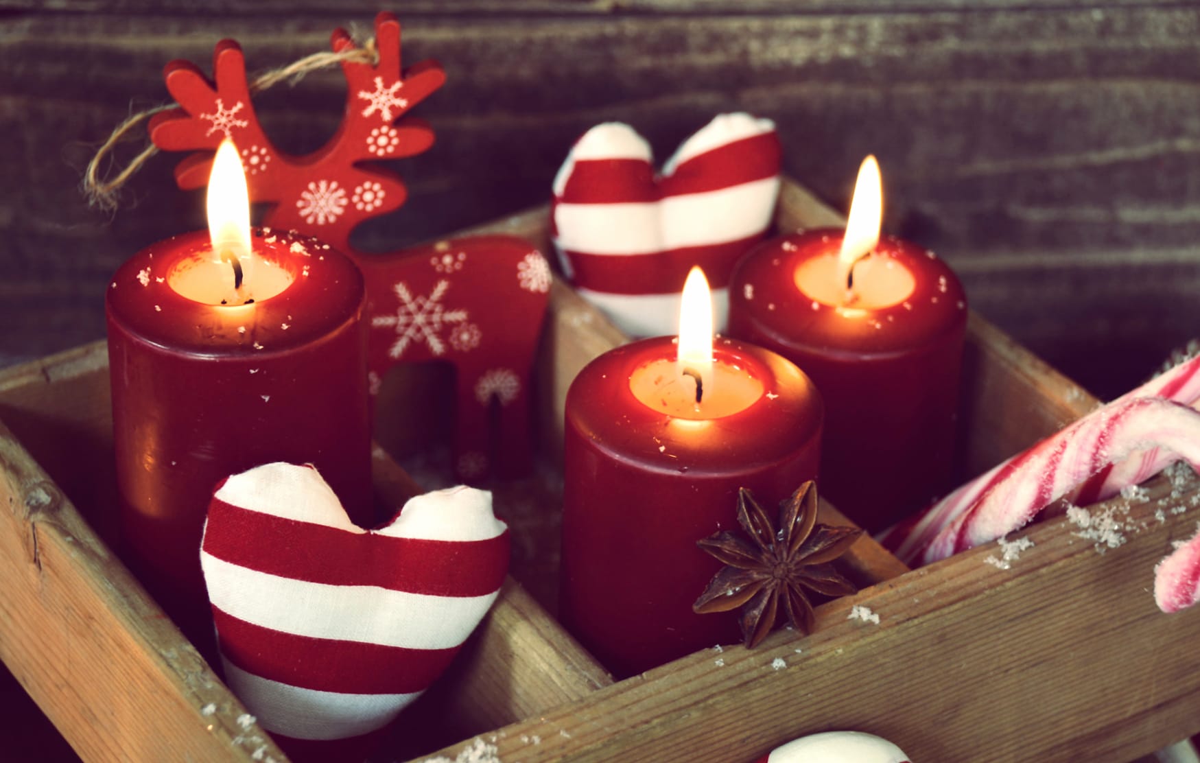 Candy Cane Candle Holiday Christmas wallpapers HD quality