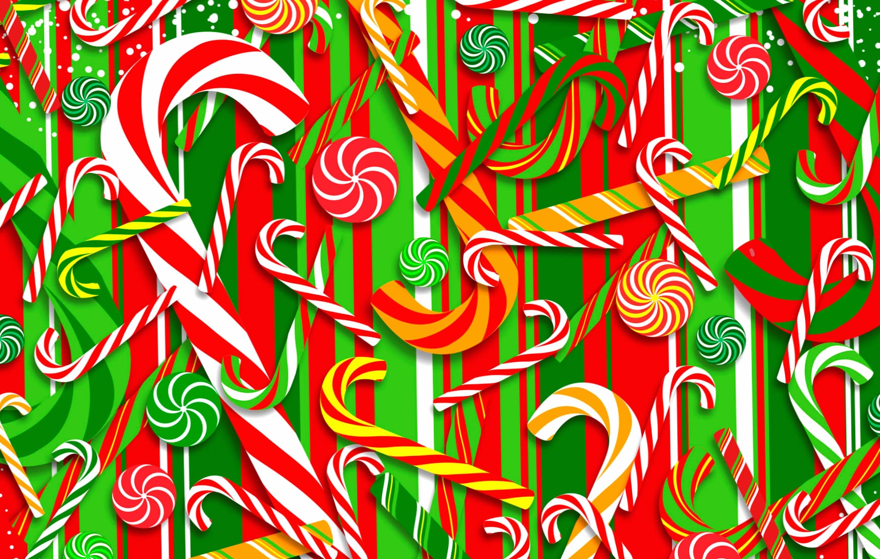 Candy Cane Holiday Christmas at 2048 x 2048 iPad size wallpapers HD quality