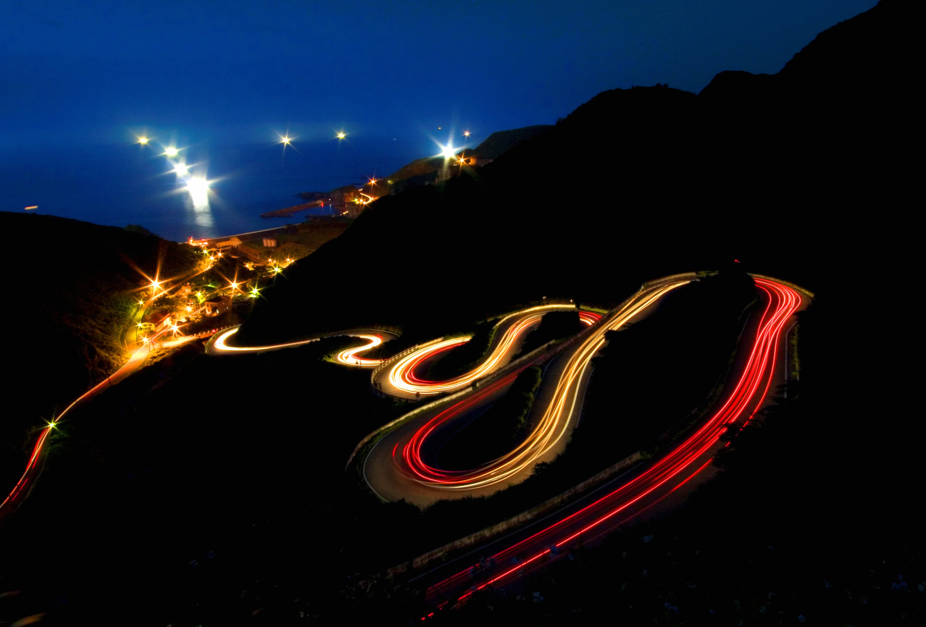 Captivating Time Lapse Light Trails on the Road - wallpapers HD quality