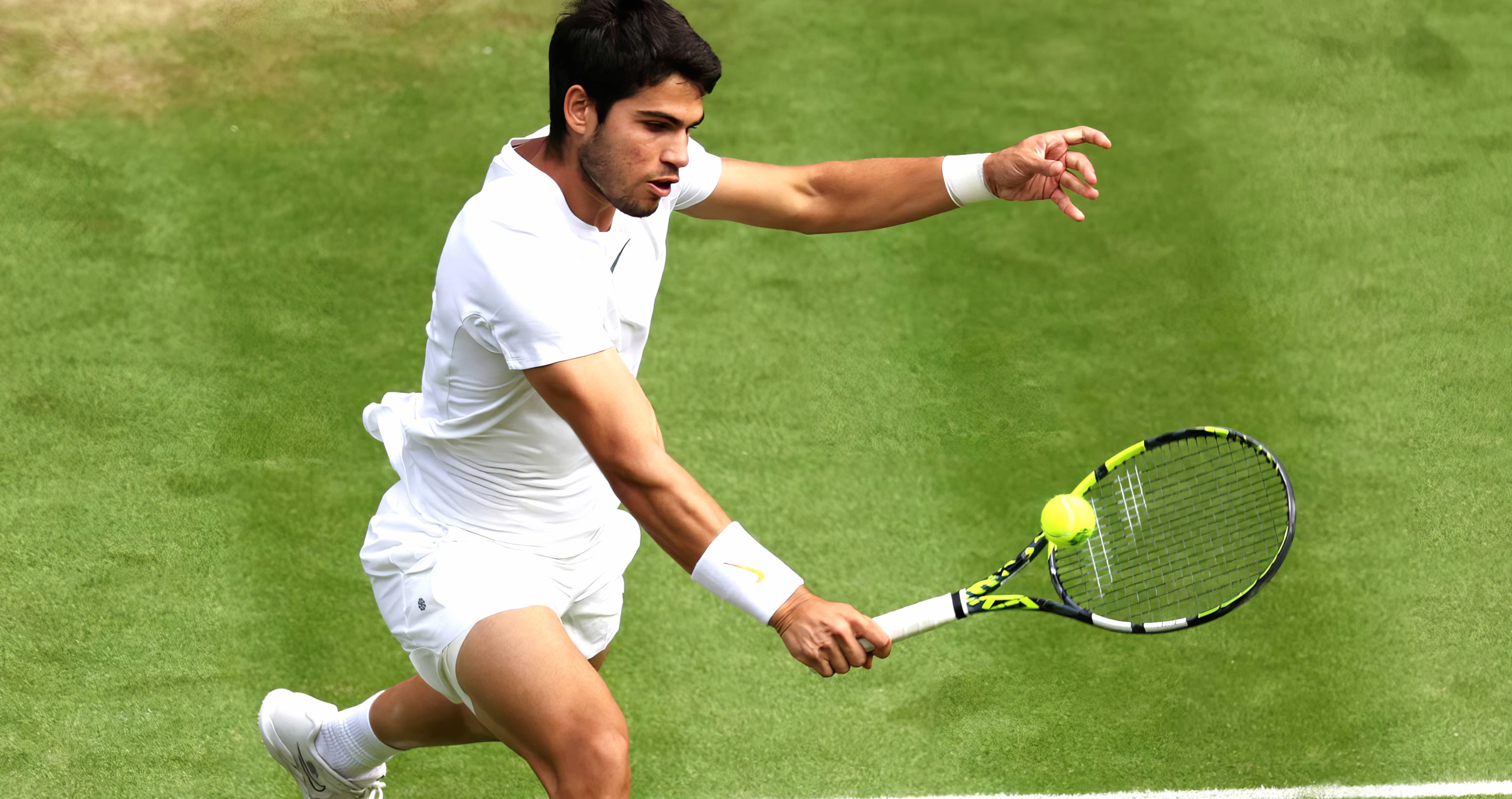 Carlos Alcaraz Wimbledon 2023 Action Shot - HD Tennis Wallpaper wallpapers HD quality