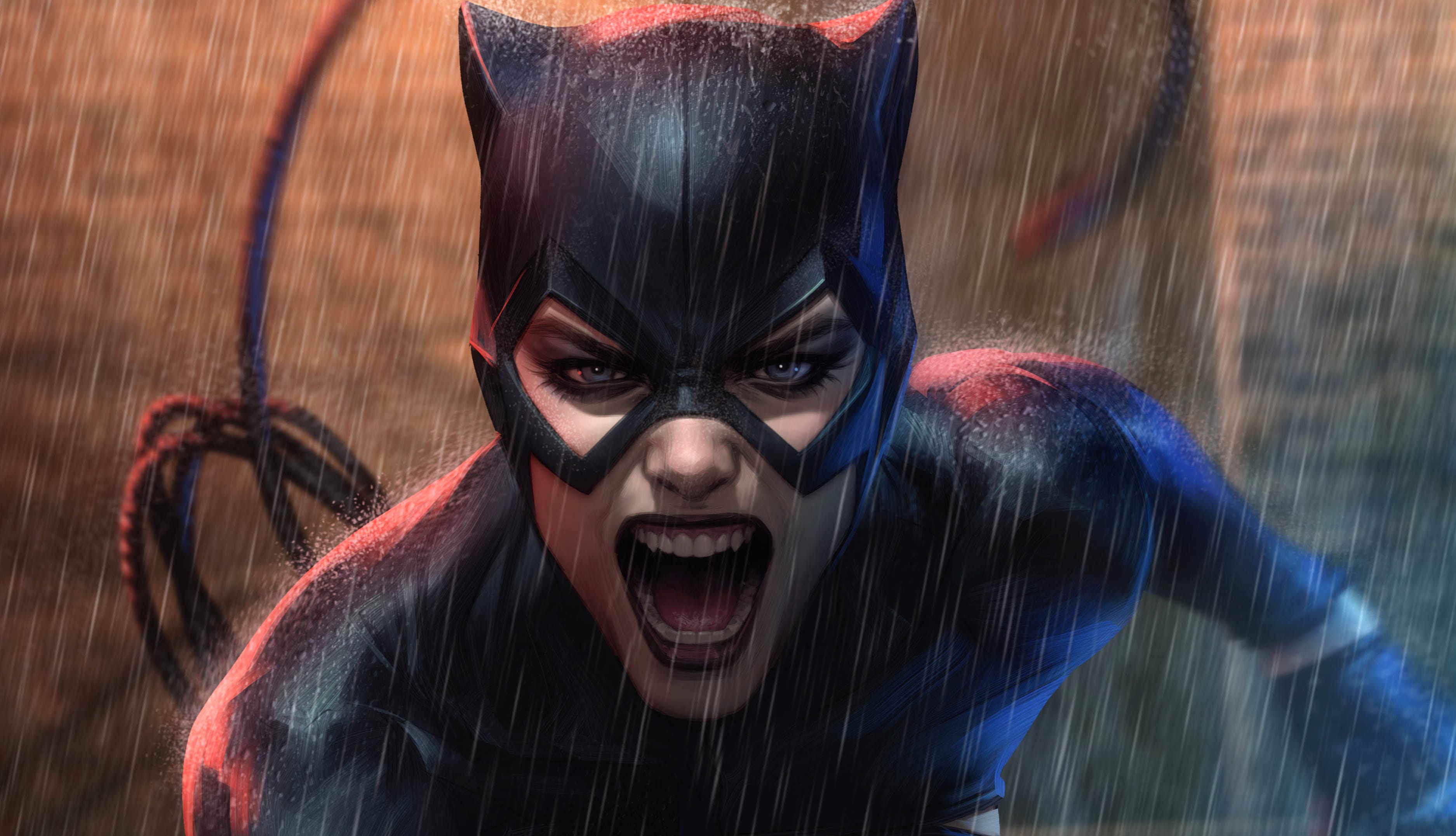 Catwoman in the Rain - at 640 x 1136 iPhone 5 size wallpapers HD quality