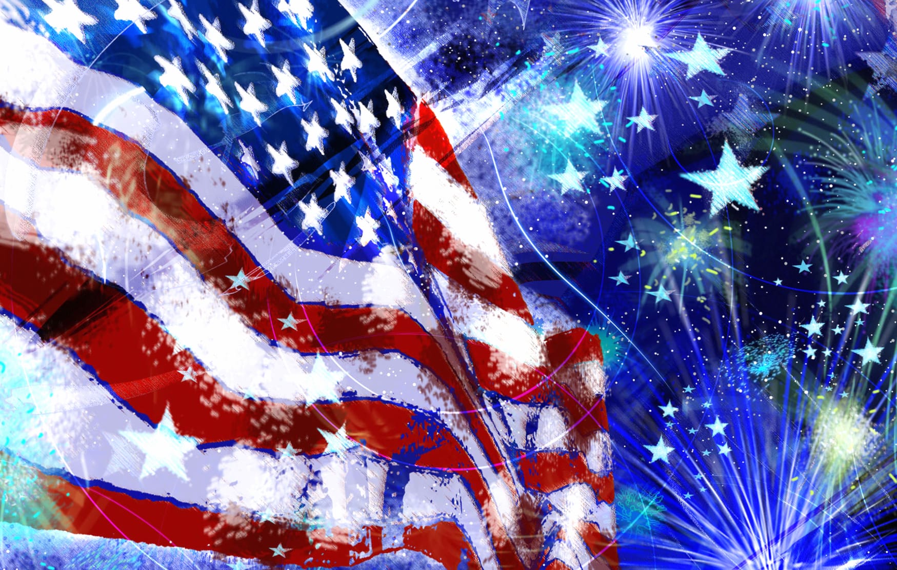 Celebrate the 4th of July with Vibrant Fireworks at 640 x 960 iPhone 4 size wallpapers HD quality