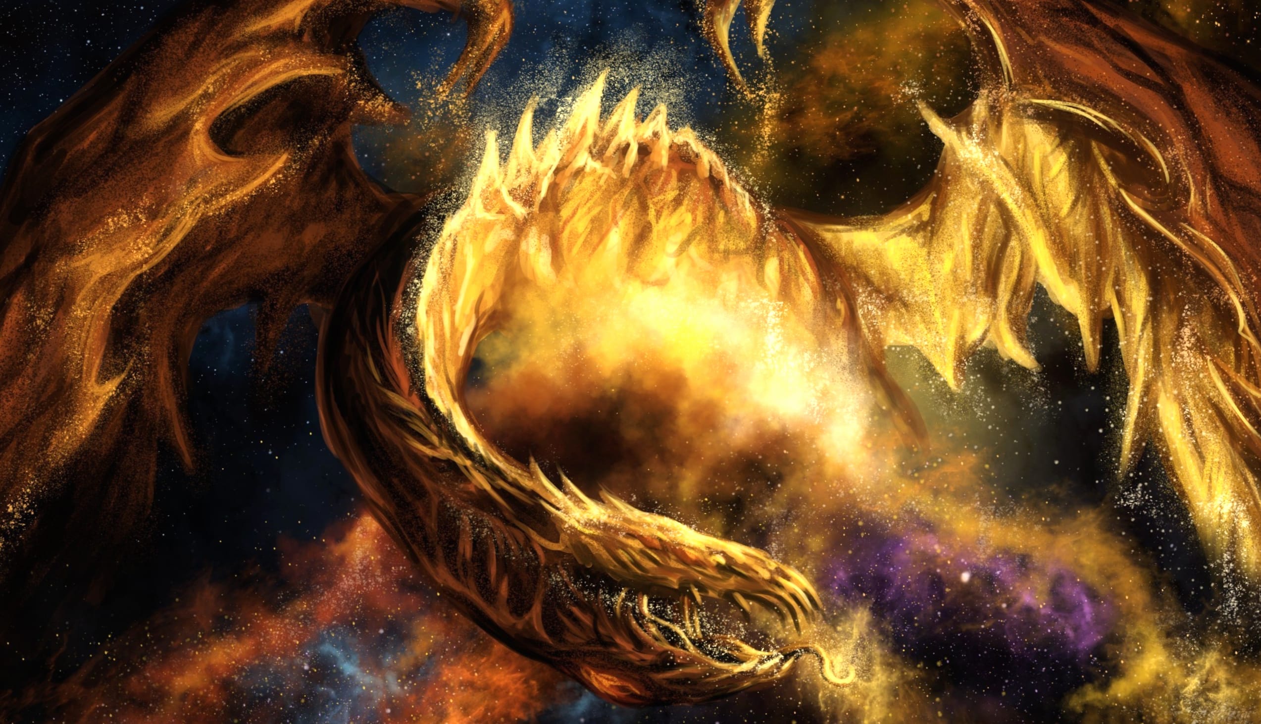 Celestial Dragon Fantasy at 640 x 1136 iPhone 5 size wallpapers HD quality