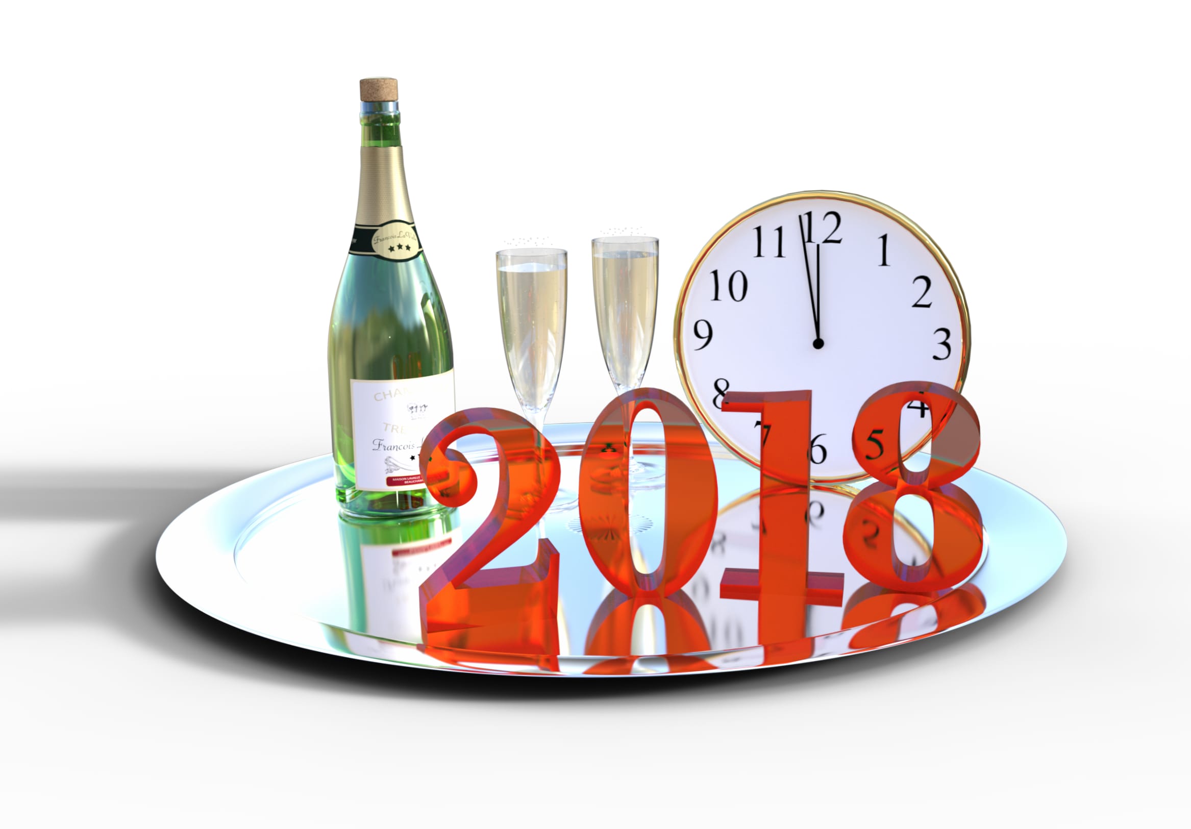 Champagne New Year Holiday New Year 2018 wallpapers HD quality