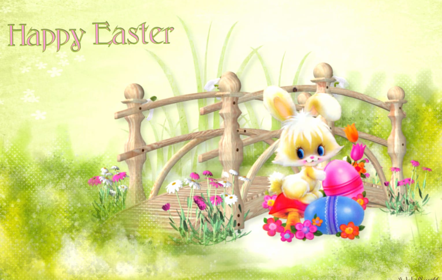 Charming Easter Bunny at 2048 x 2048 iPad size wallpapers HD quality