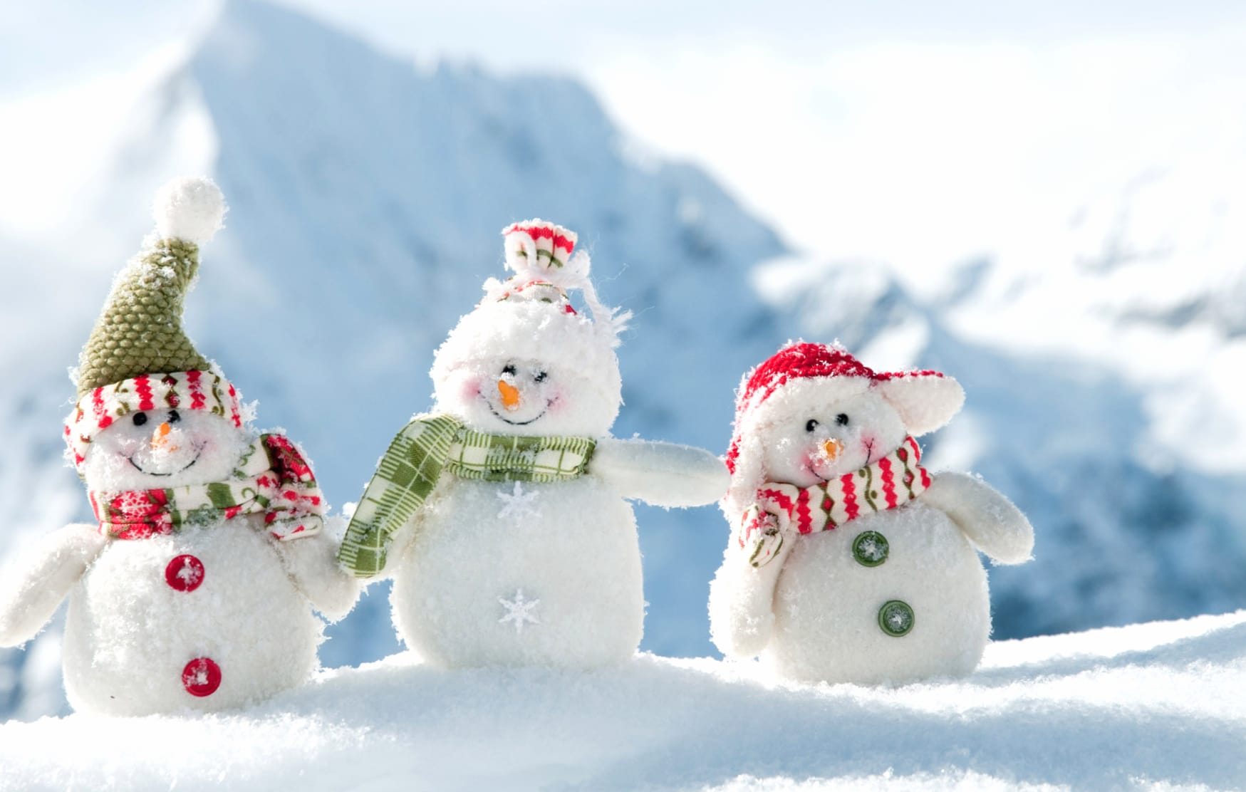 Charming Snowman Trio - wallpapers HD quality