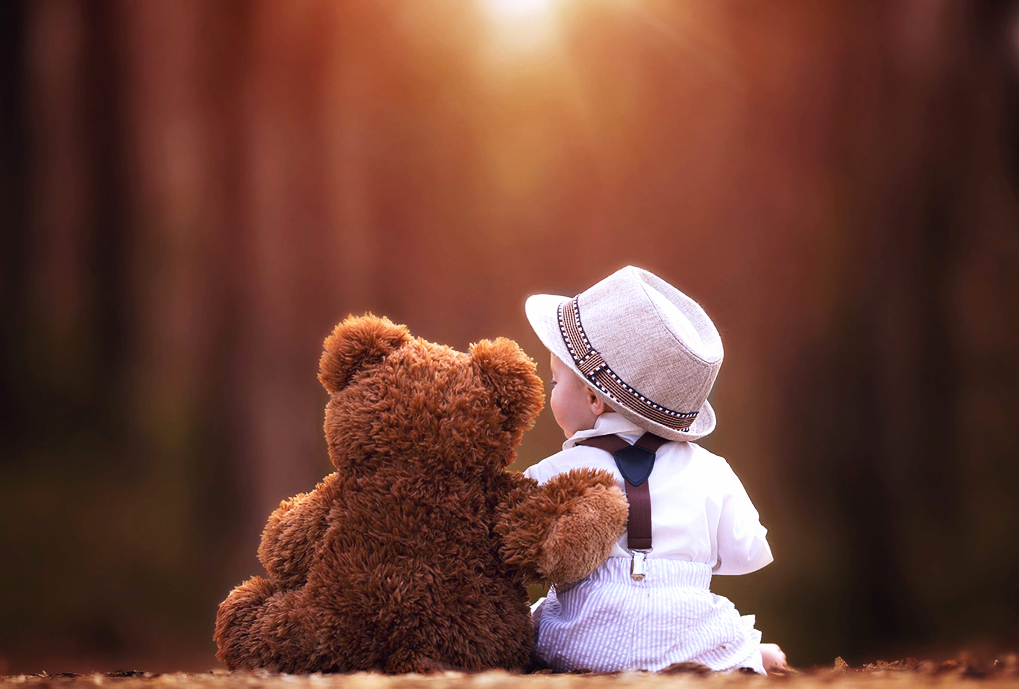 Child and Teddy HD Photography Wallpaper wallpapers HD quality