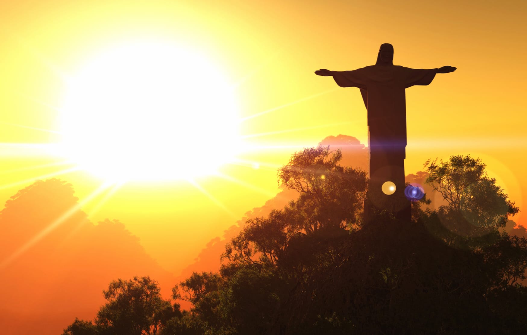 Christ the Redeemer at Sunrise - wallpapers HD quality