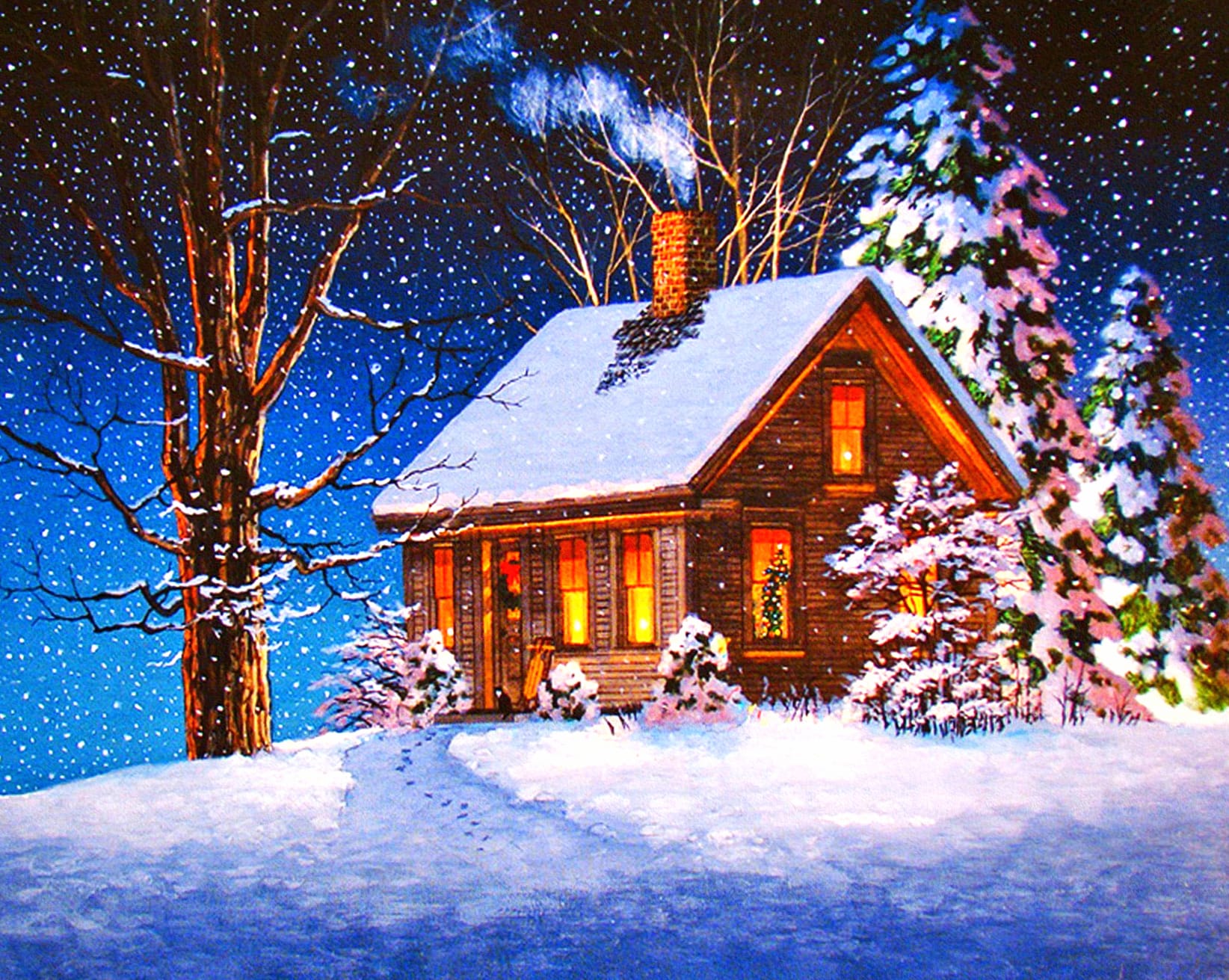 Christmas Cabin HD Winter Wonderland Wallpaper wallpapers HD quality