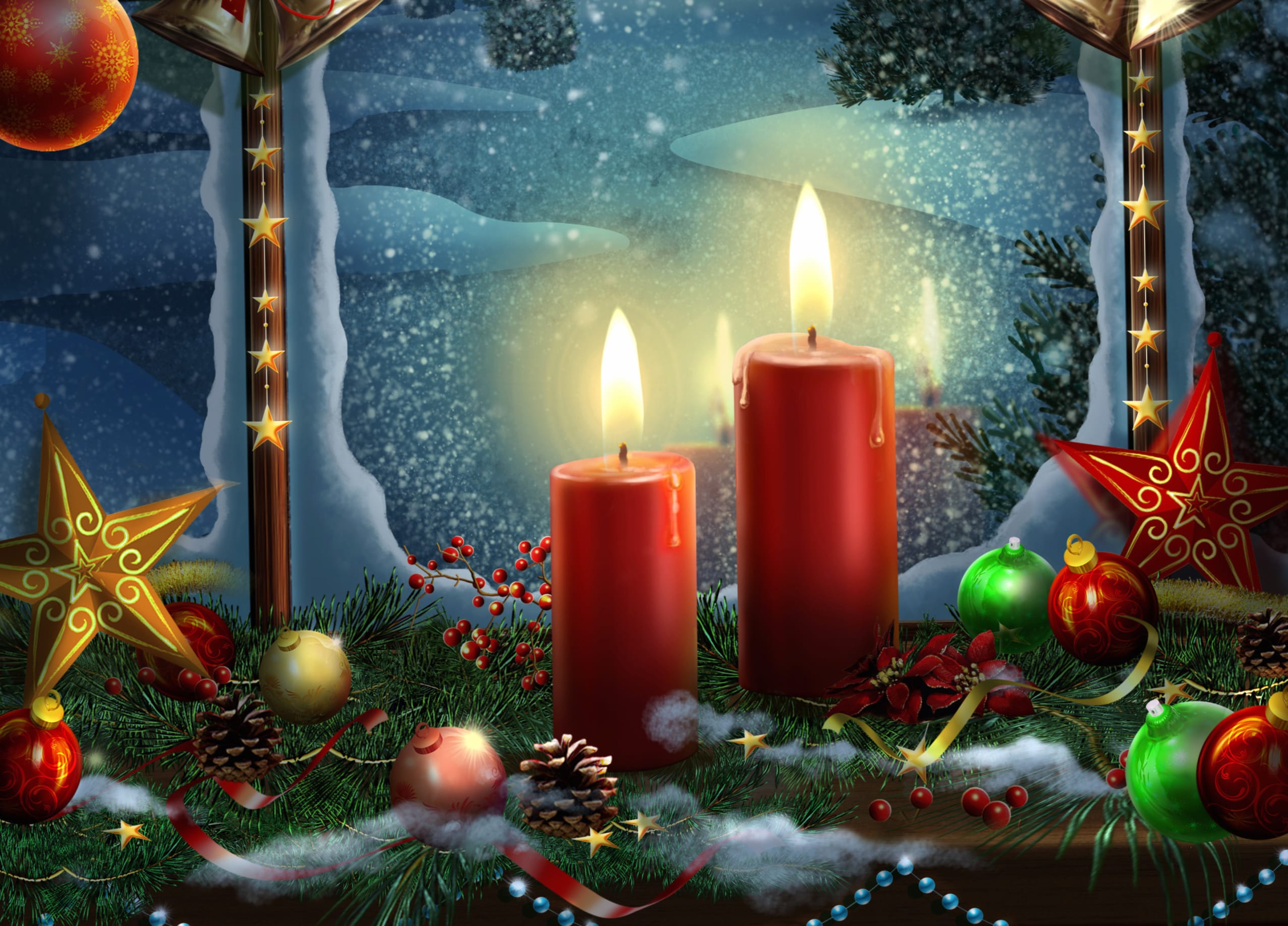 Christmas Candlelight Magic - wallpapers HD quality