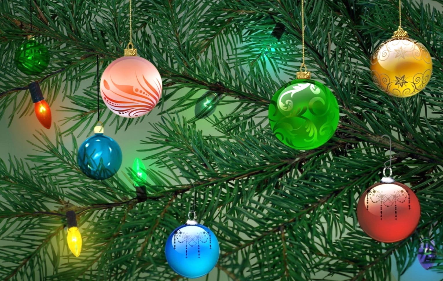 Christmas Ornaments Holiday Christmas Wallpaper at 1536 x 864 HD size wallpapers HD quality