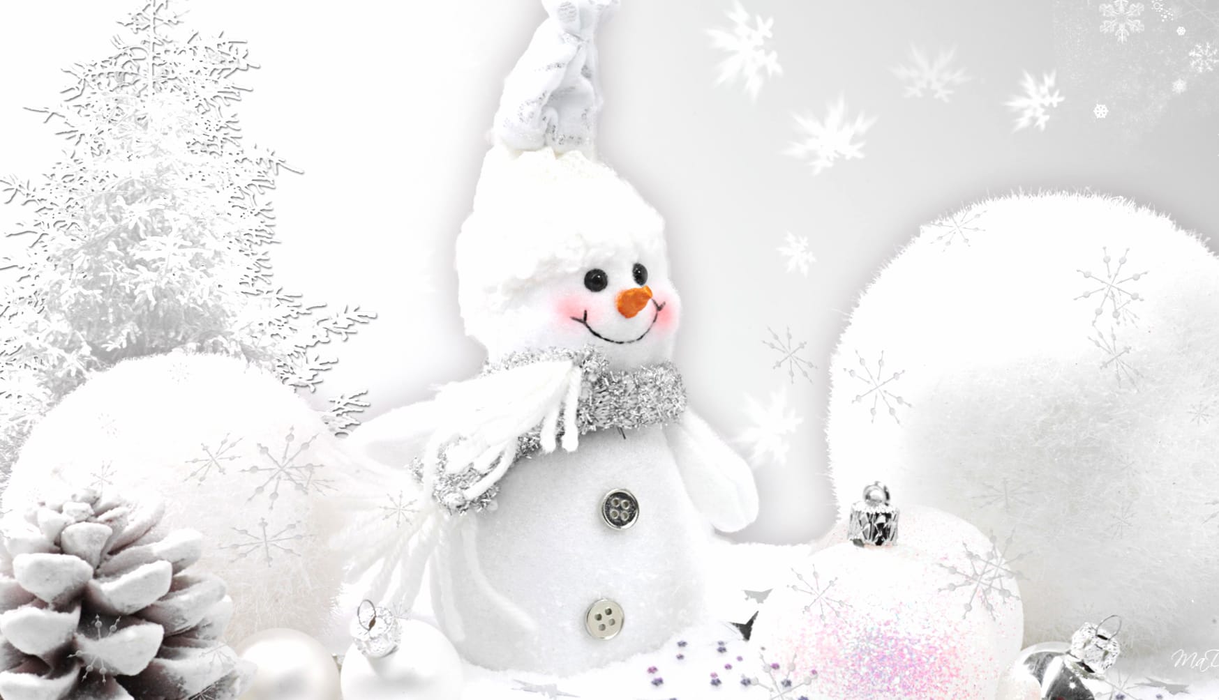 Christmas Ornaments White Snowman Holiday Christmas at 750 x 1334 iPhone 6 size wallpapers HD quality