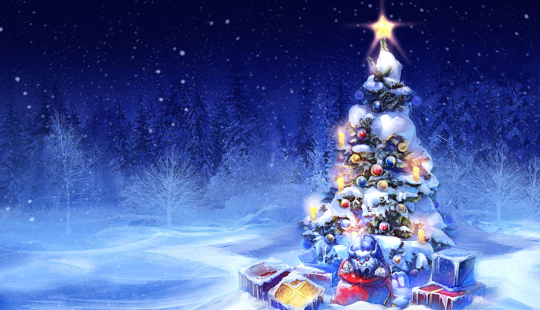 Christmas Tree Snow Winter Holiday Christmas wallpapers HD quality