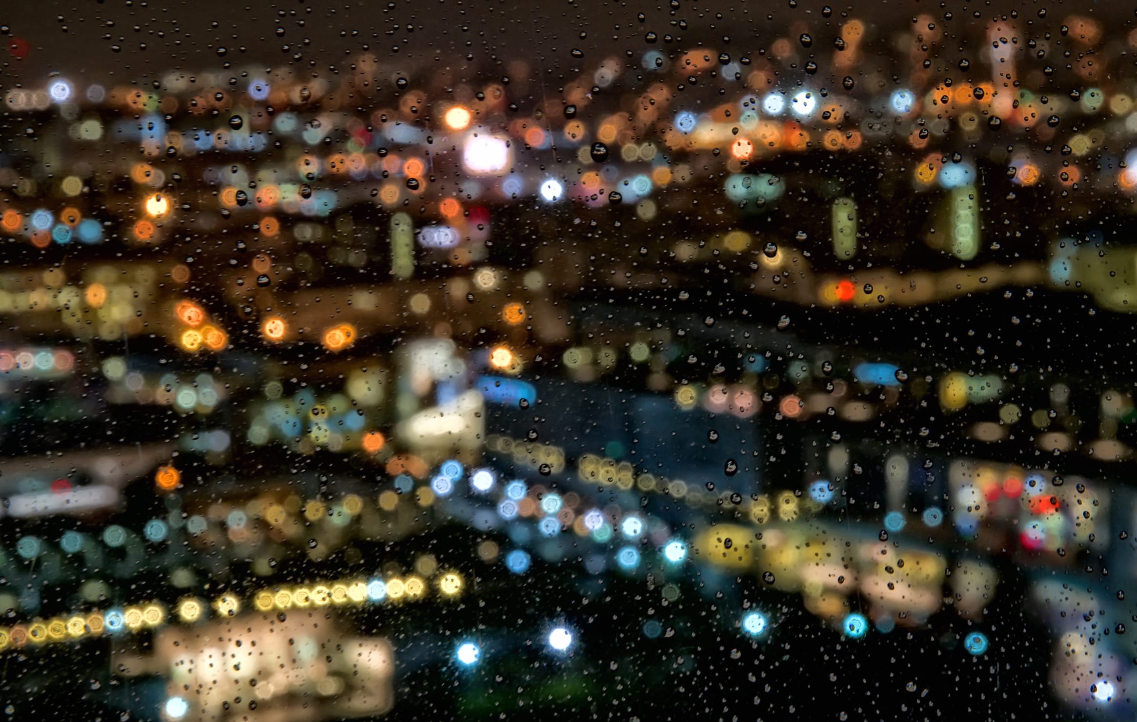 City Lights Through Rainy Windows wallpapers HD quality