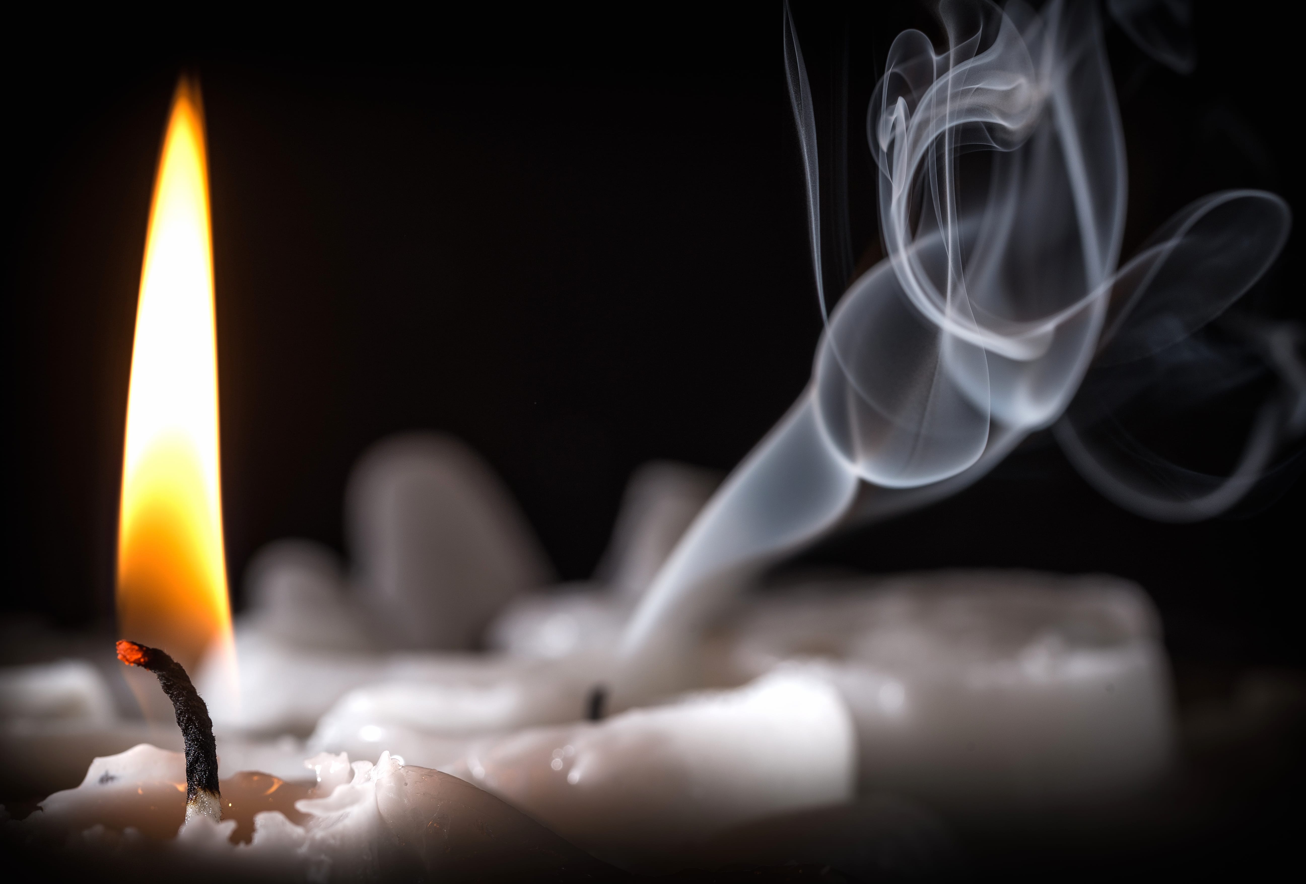 Close-up Smoke Flame Photography Candle wallpapers HD quality