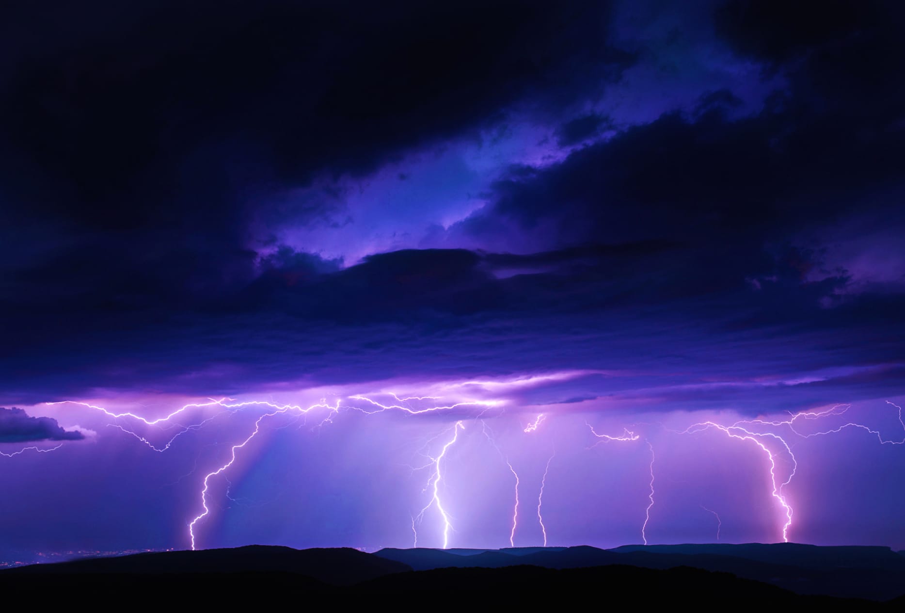 Cloud Storm Night Photography Lightning at 1600 x 1200 size wallpapers HD quality