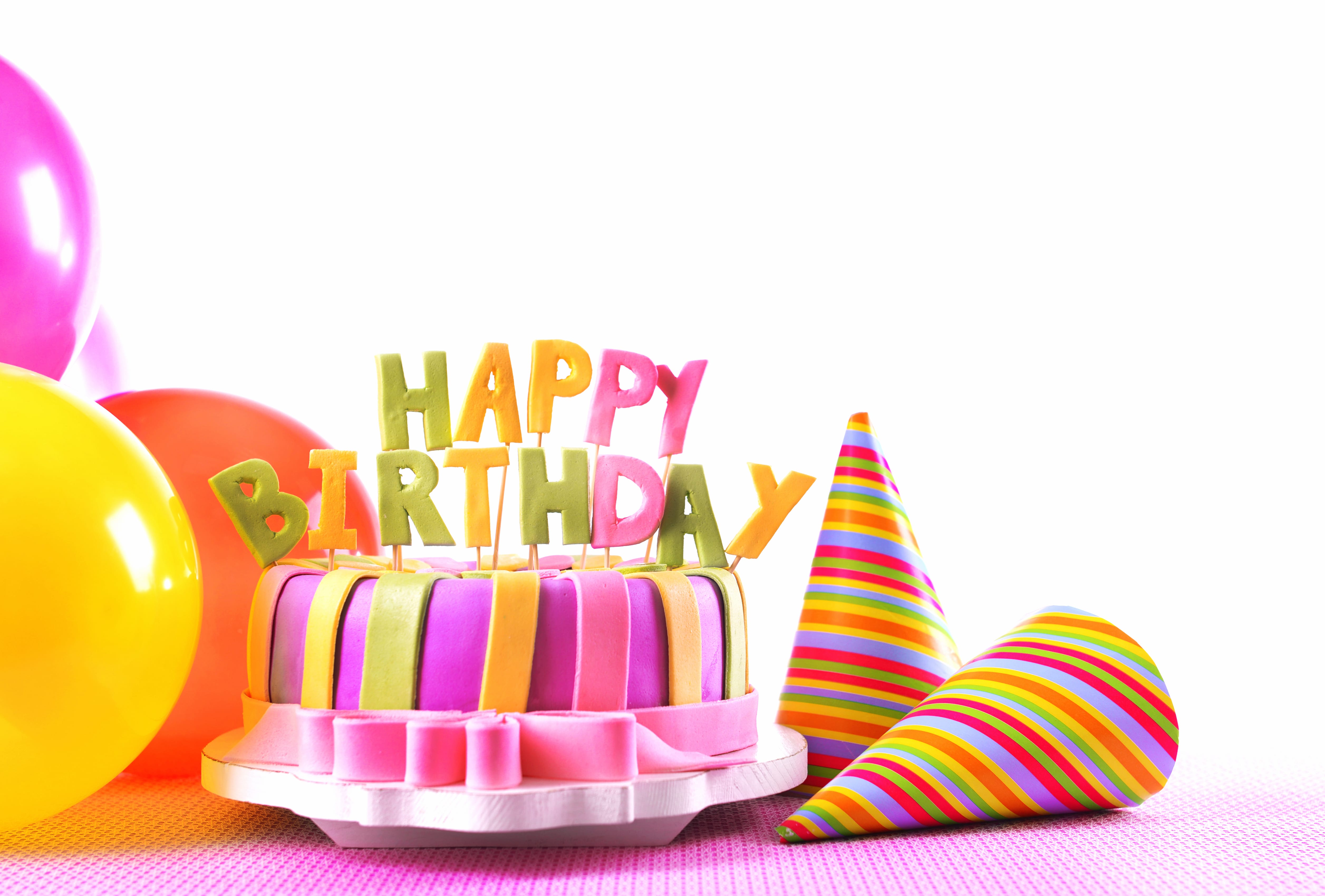 Colorful Balloon Cake Holiday Birthday wallpapers HD quality