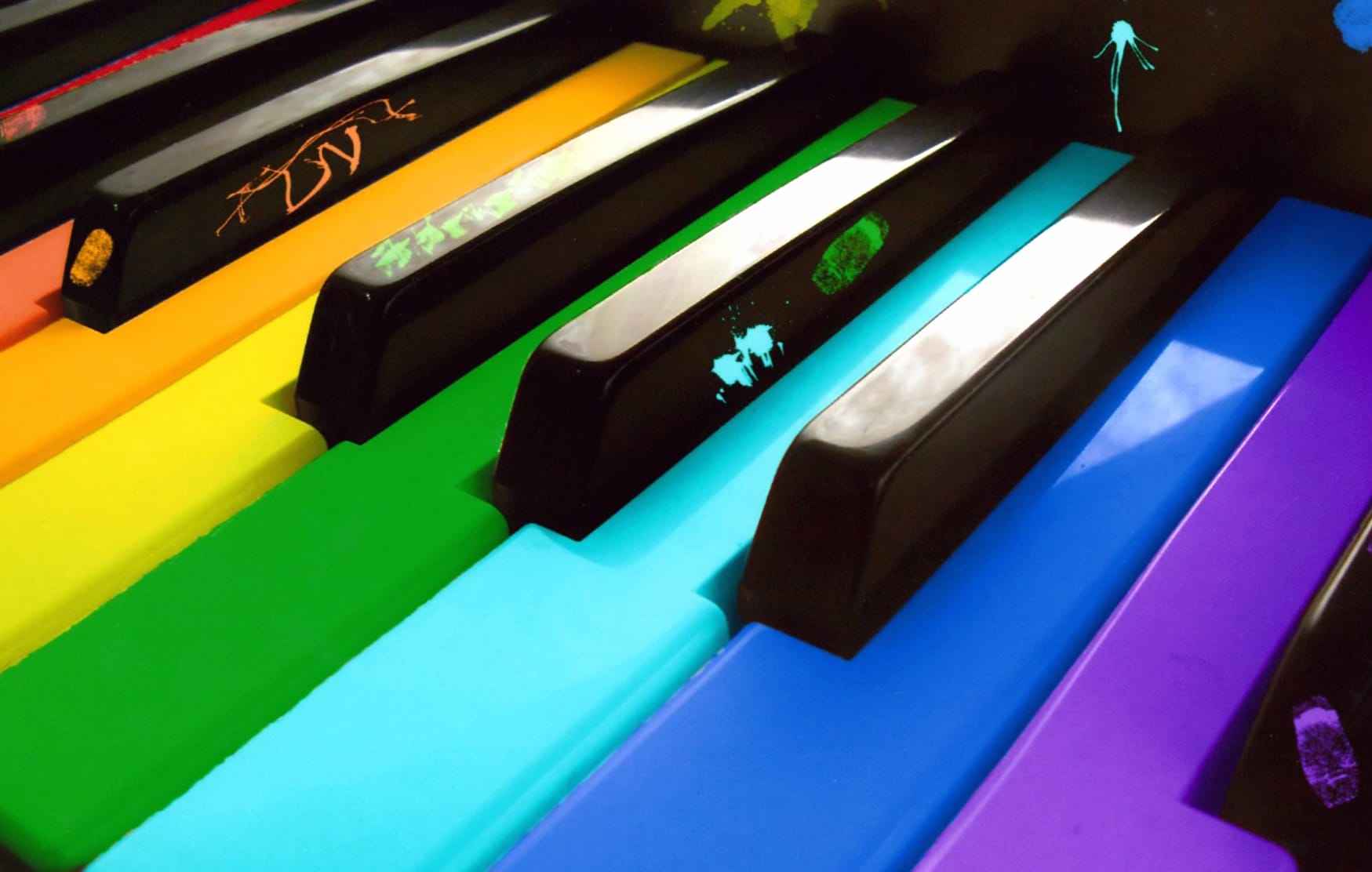 Colorful Piano Art at 1024 x 1024 iPad size wallpapers HD quality