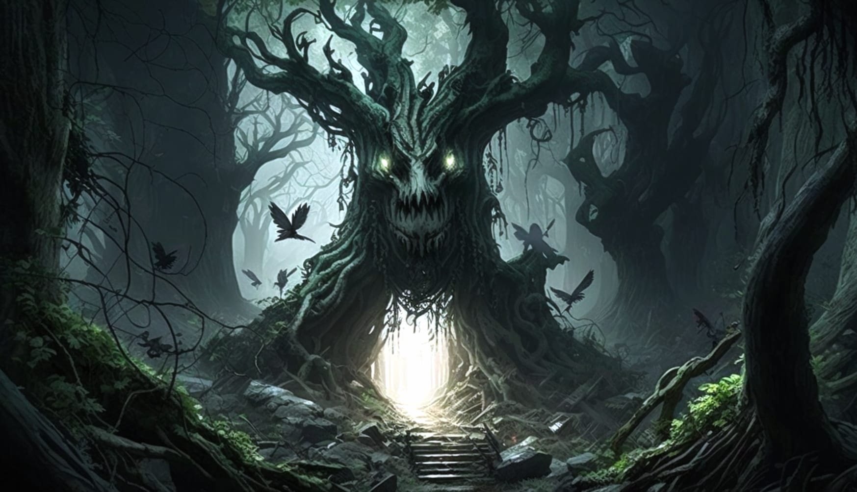 Concept Art The Forbidden Forest at 1024 x 1024 iPad size wallpapers HD quality