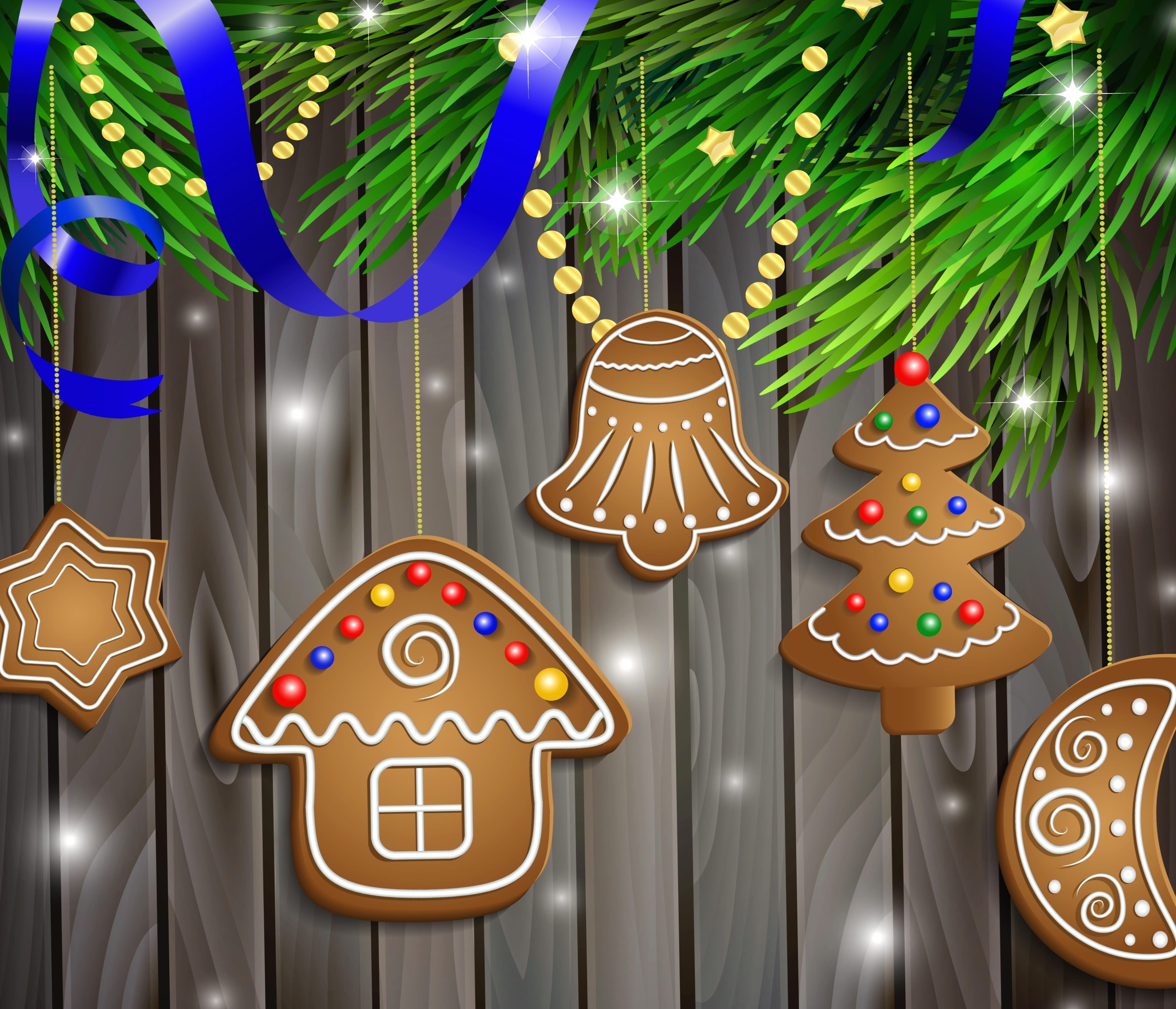 Cookie Gingerbread Christmas Ornaments Holiday Christmas wallpapers HD quality