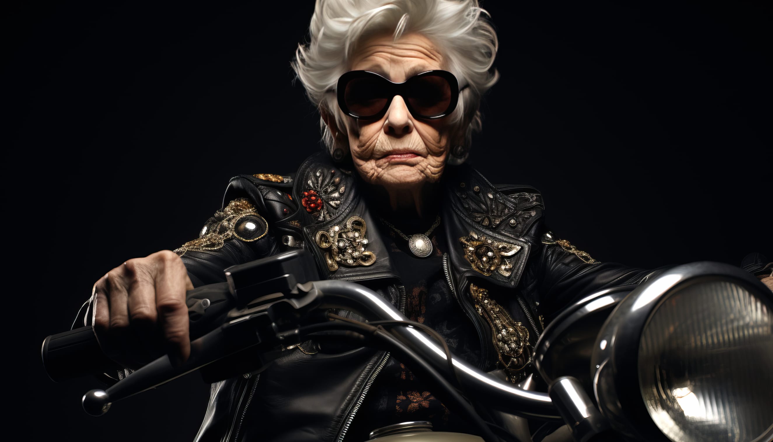 Cool Grandmother Biker - AI Art wallpapers HD quality