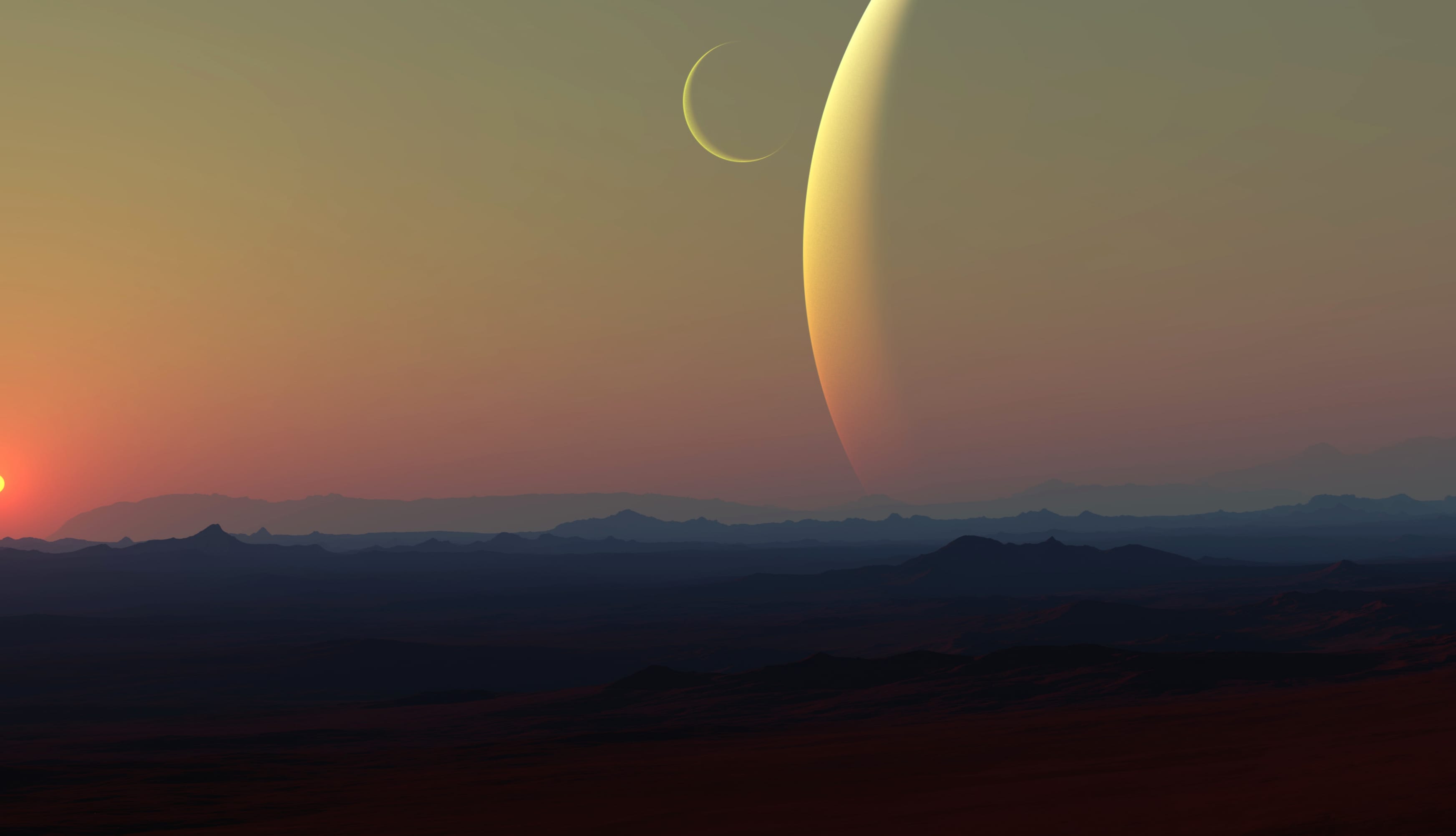 Cosmic Horizons A Stunning HD Sci-Fi Landscape at 320 x 480 iPhone size wallpapers HD quality