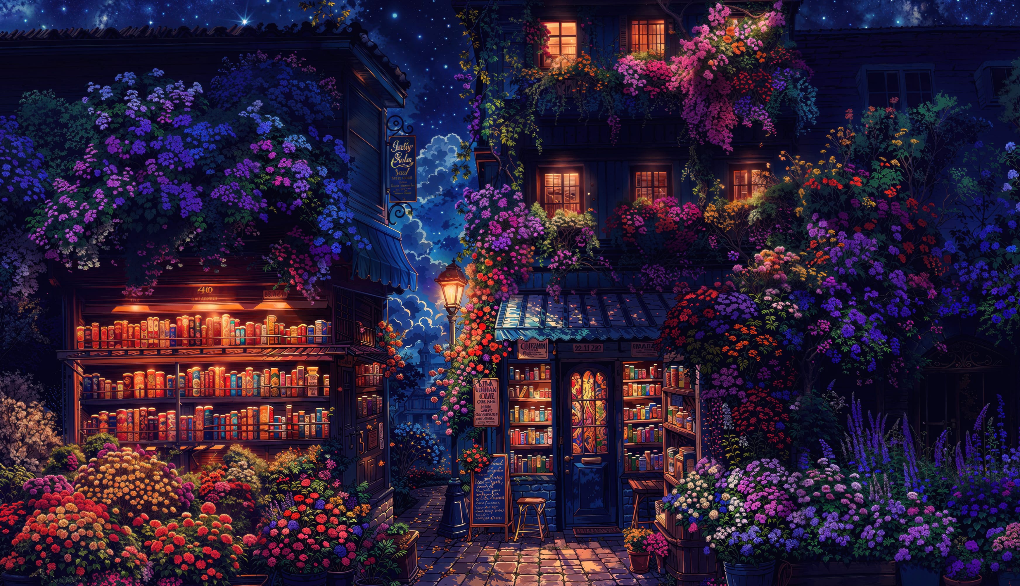 Cozy Night Book Shop wallpapers HD quality