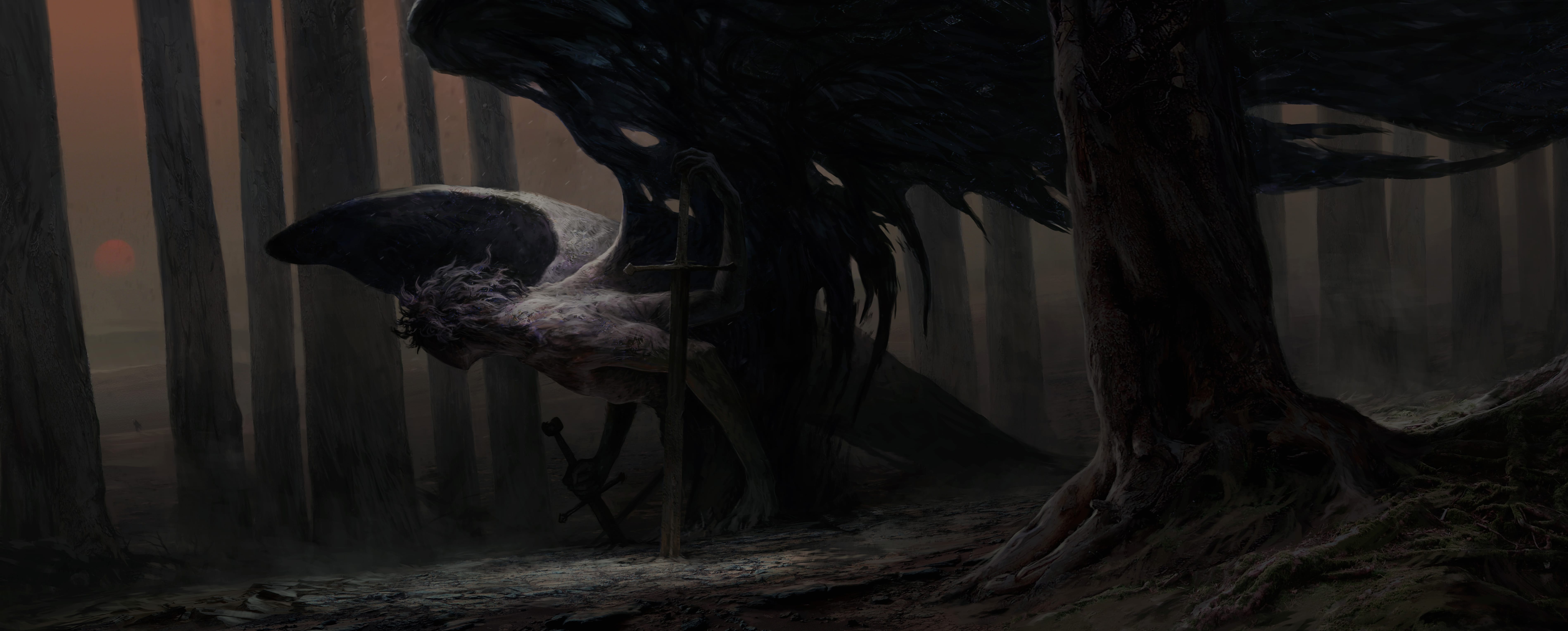 Creepy Sword Wings Dark Creature at 1920 x 1080 HD size wallpapers HD quality