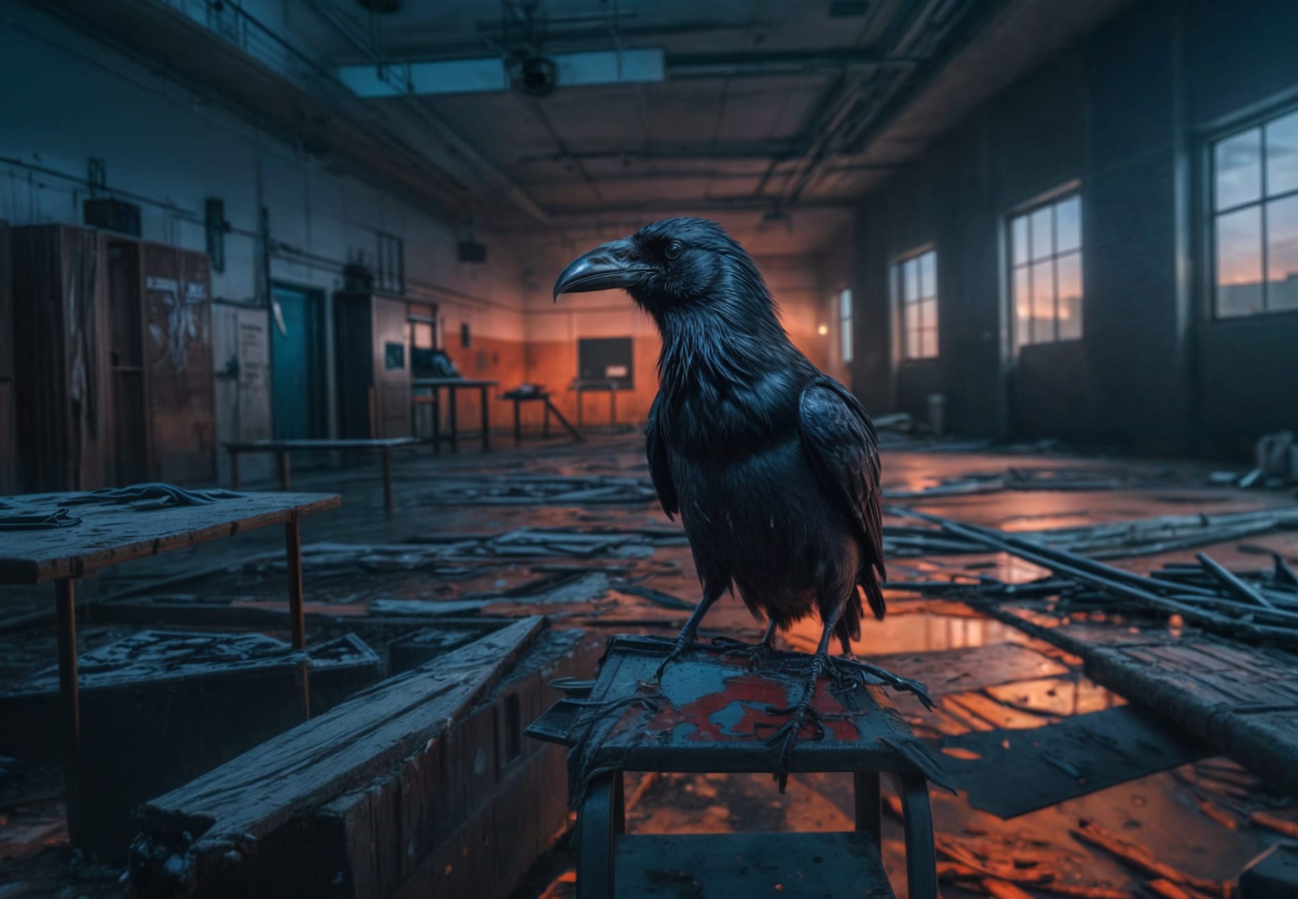 Crow in an abandoned hospital wallpapers HD Crow in an abandoned hospital wallpapers HD quality
