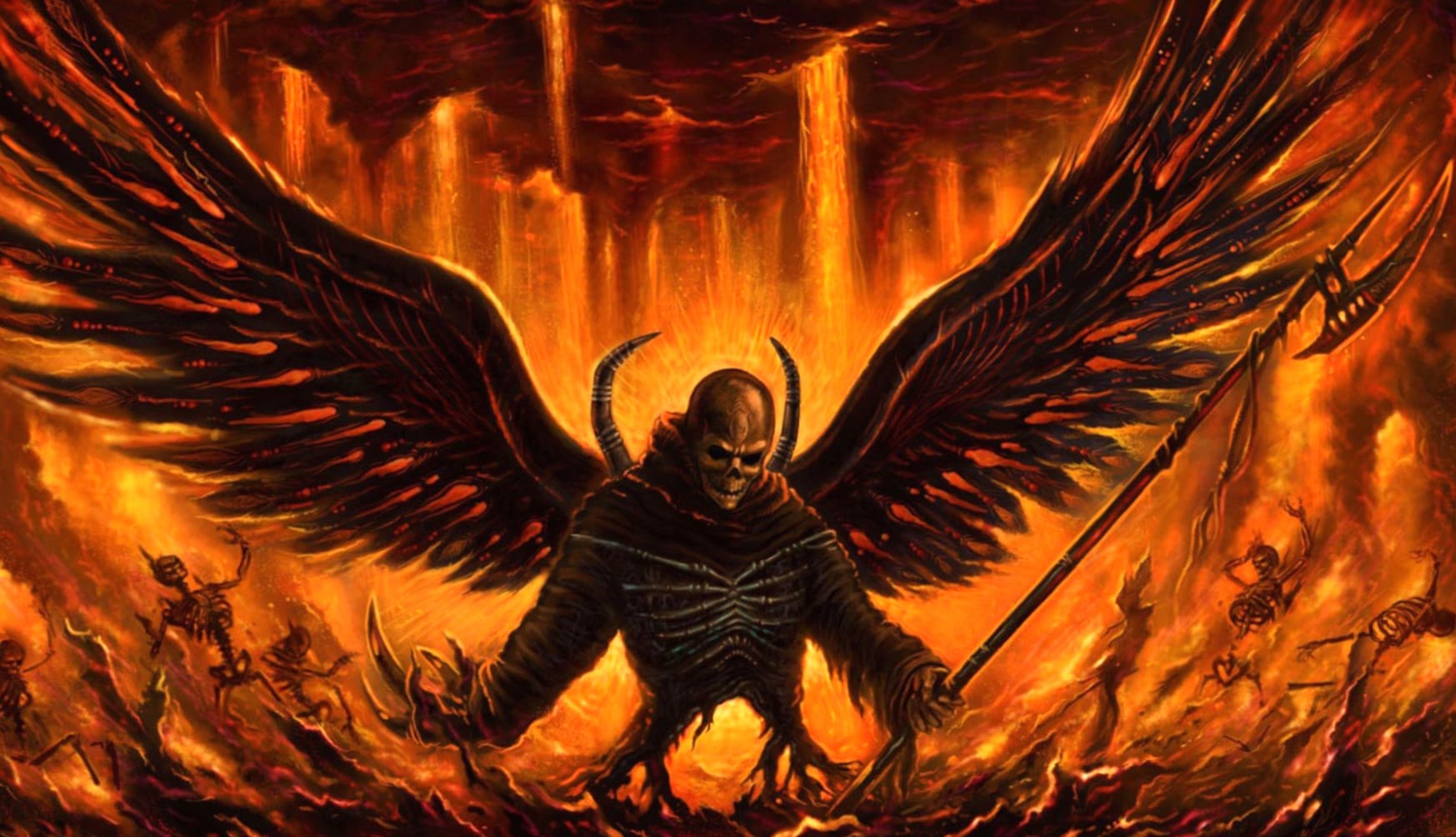 Dark Angel in Hellfire of the Occult at 2560 x 1440 HD size wallpapers HD quality