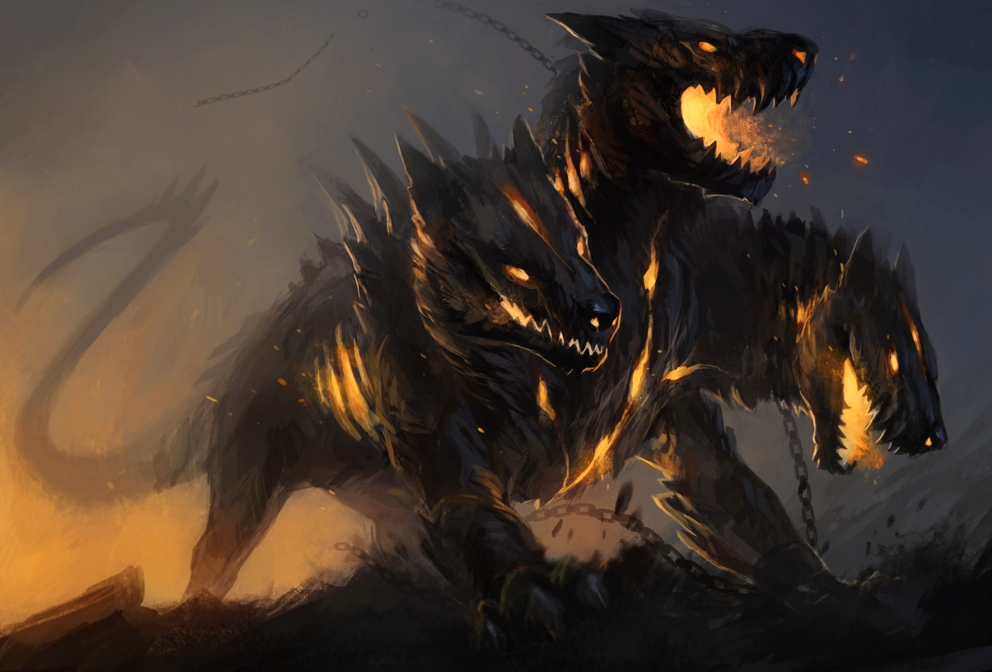 Dark Cerberus Fantasy wallpapers HD quality