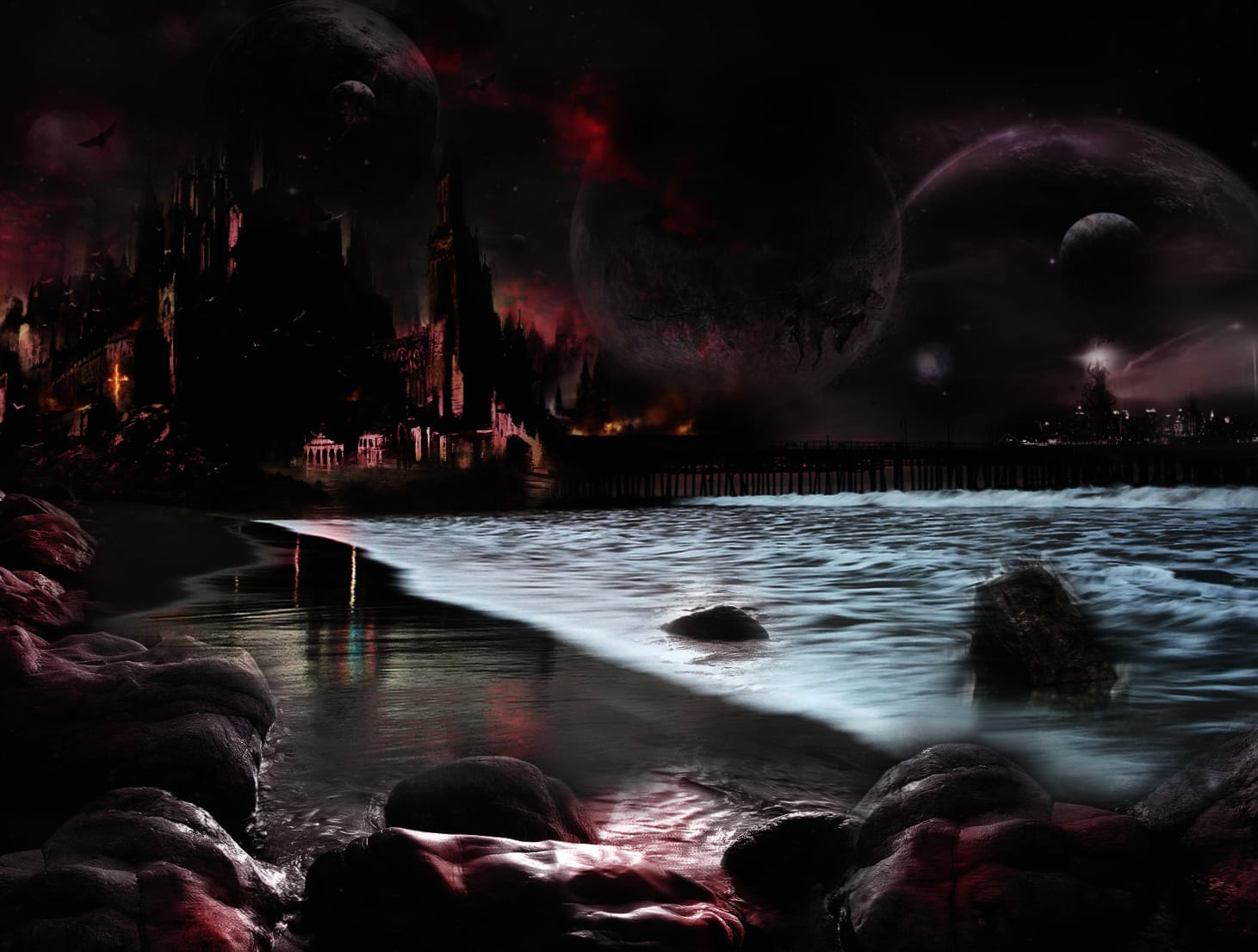 Dark Cityscape of a Mysterious Night wallpapers HD Dark Cityscape of a Mysterious Night wallpapers HD quality