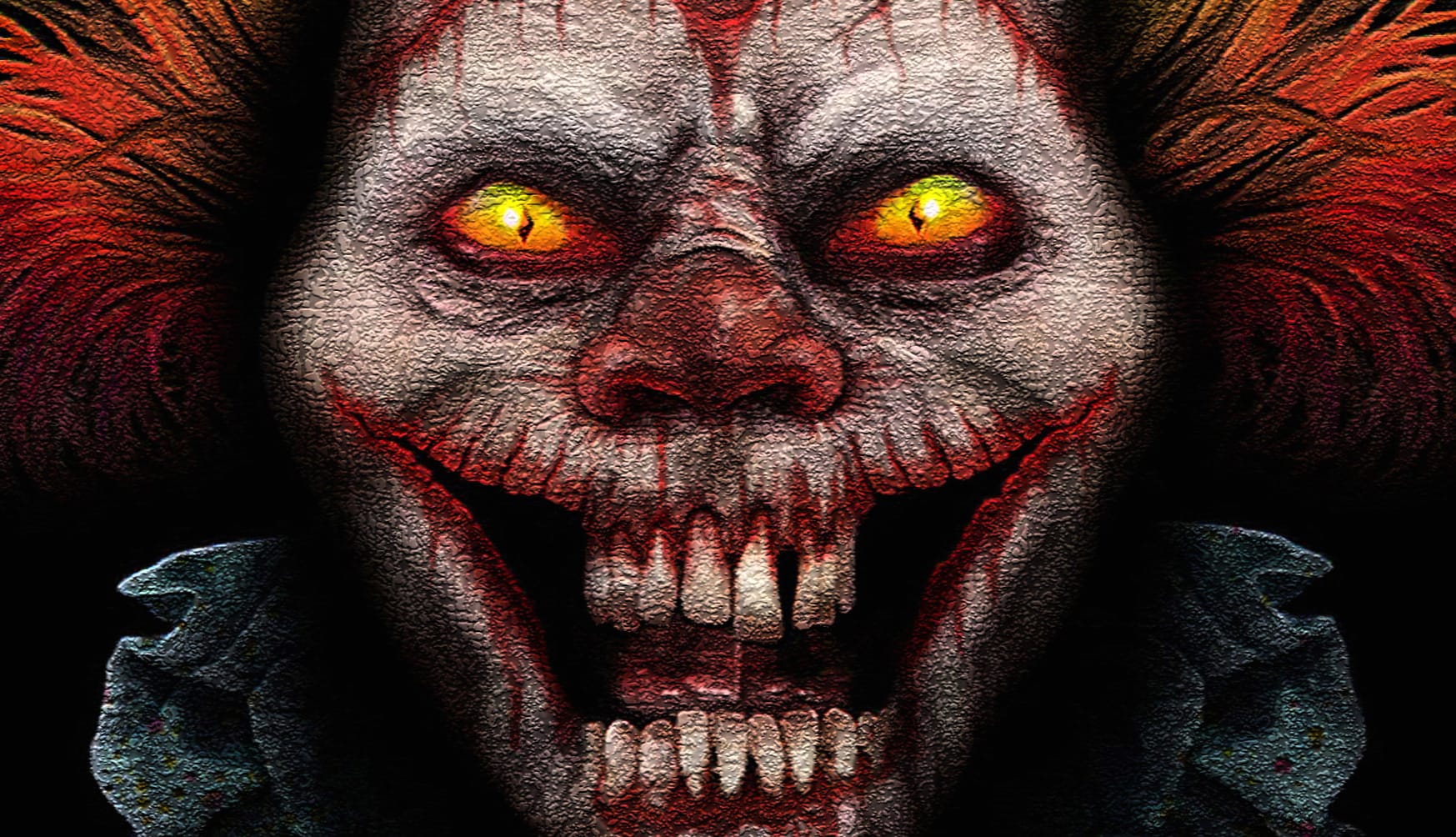 Dark Clown Eerie Visage in Vibrant Terror wallpapers HD Dark Clown Eerie Visage in Vibrant Terror wallpapers HD quality