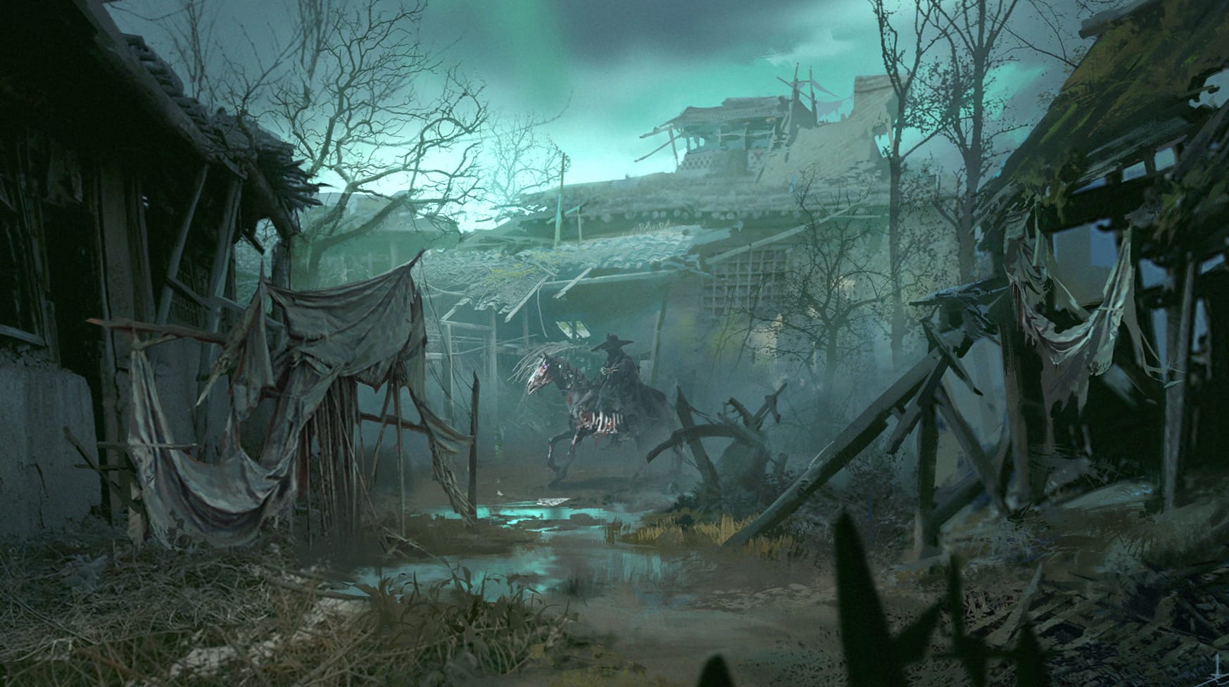 Dark Fantasy Abandoned Village wallpapers HD quality