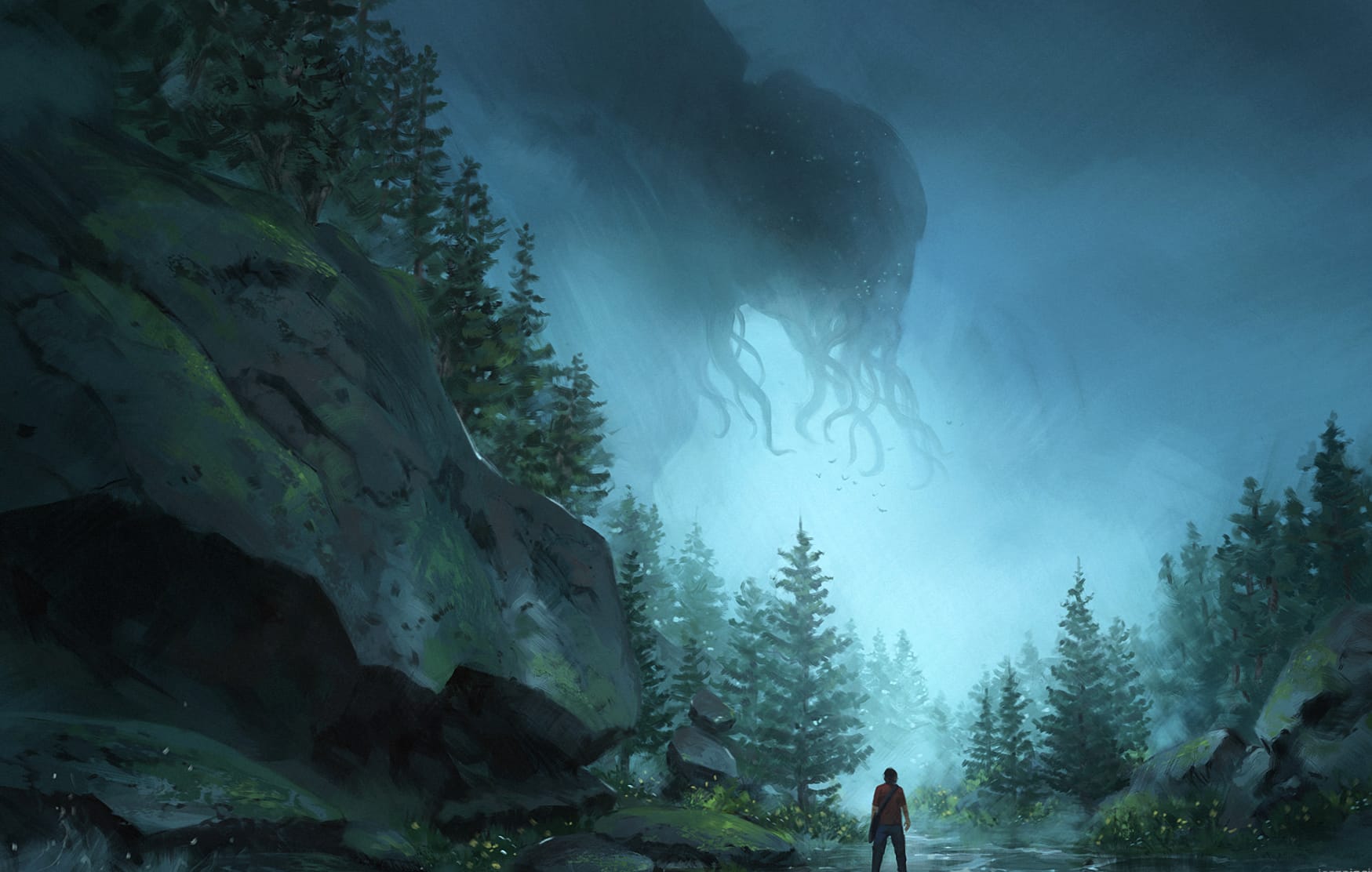 Dark Fantasy Cthulhu at 320 x 480 iPhone size wallpapers HD quality