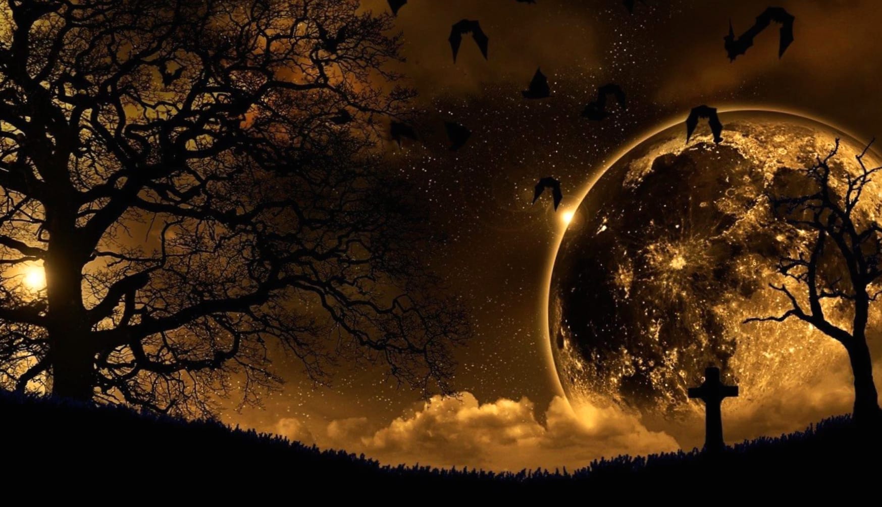 Dark Fantasy Moonlit Landscape at 1920 x 1080 HD size wallpapers HD quality