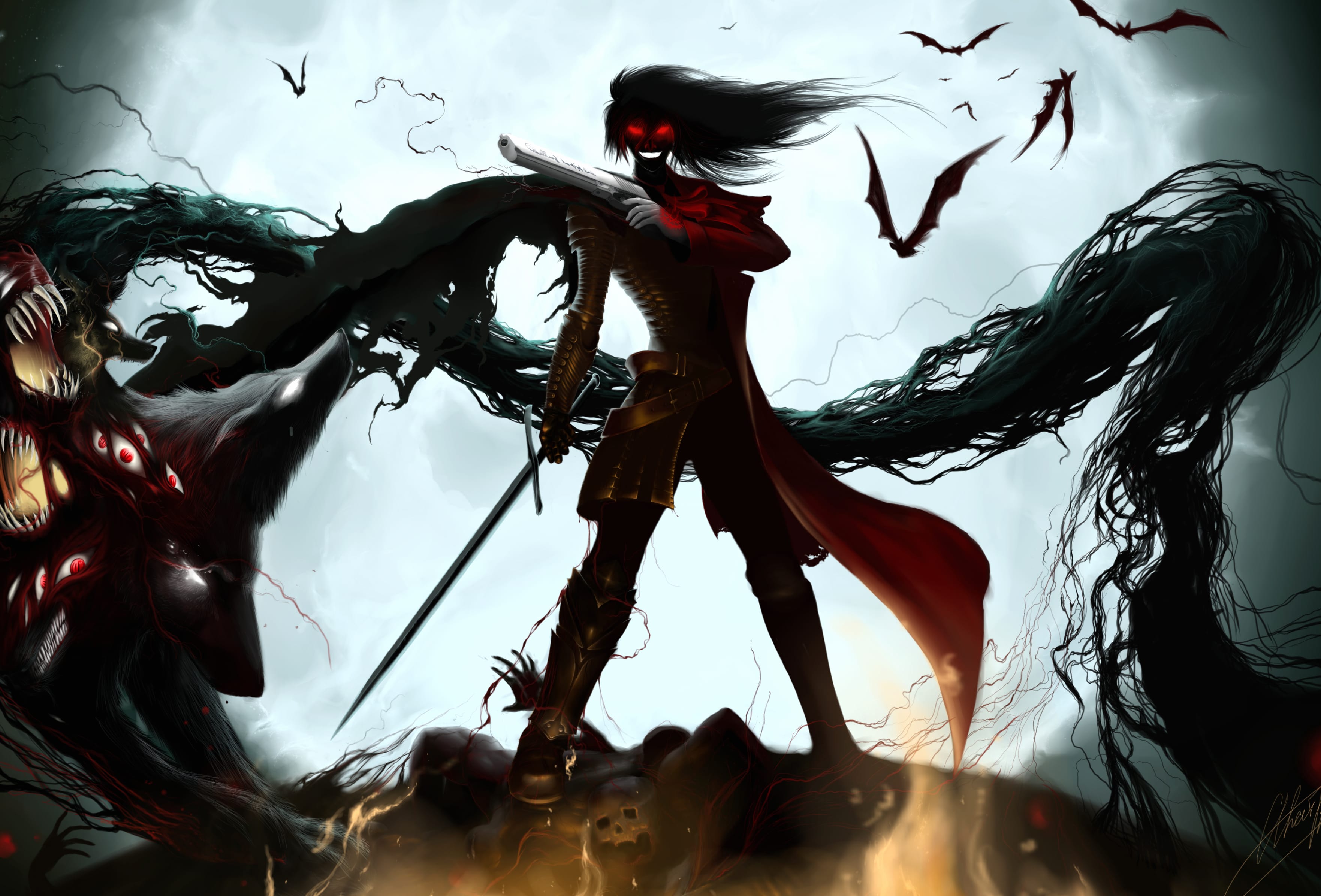 Dark Gothic Warrior - HD Hellsing Anime Wallpaper wallpapers HD Dark Gothic Warrior - HD Hellsing Anime Wallpaper wallpapers HD quality