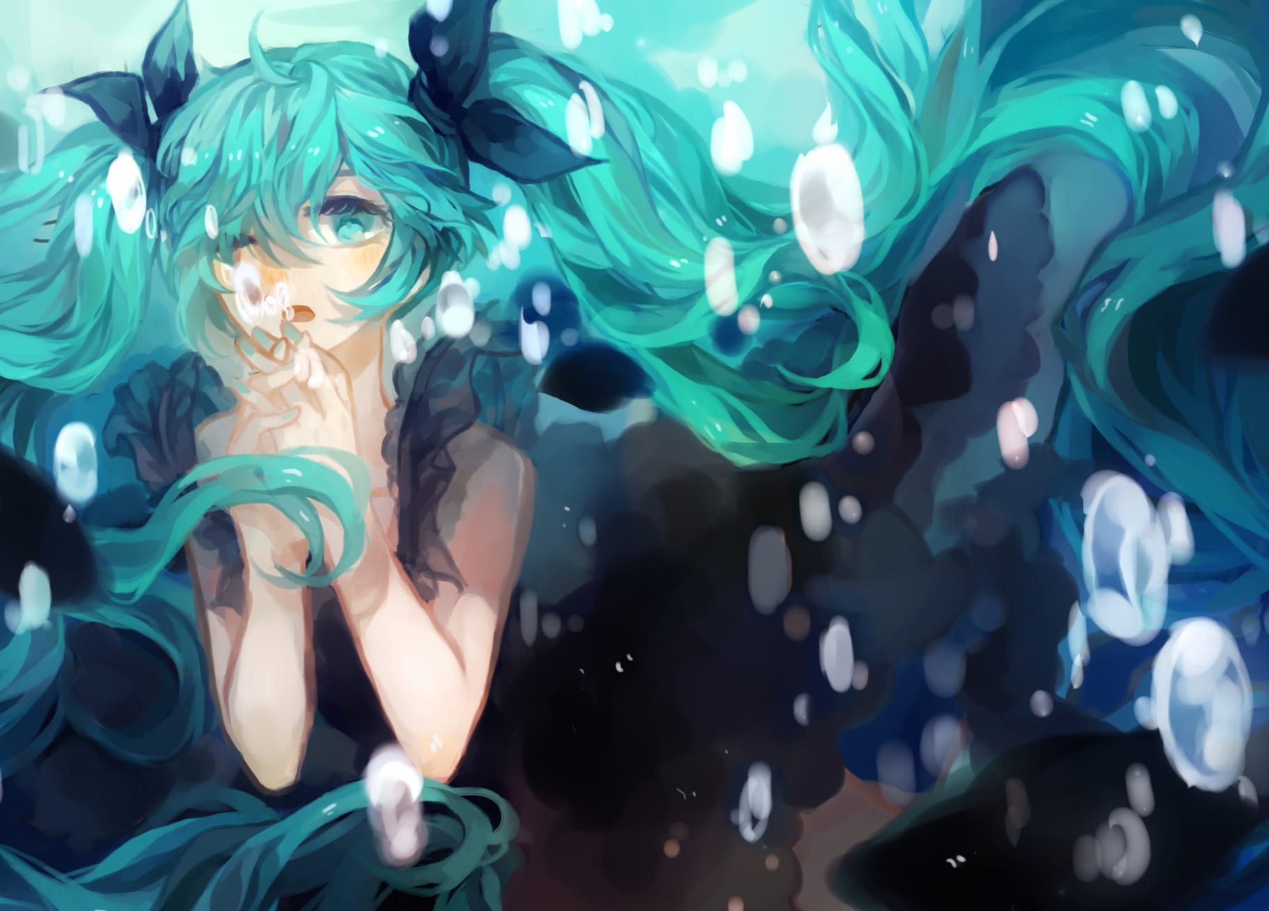 Dark Hatsune Miku Anime Vocaloid Dark Anime at 1024 x 768 size wallpapers HD quality