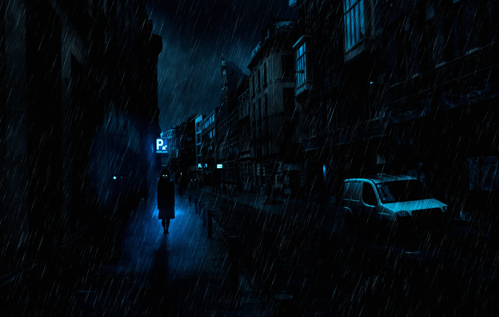 Dark Rainy Night - HD Anime Wallpaper wallpapers HD quality