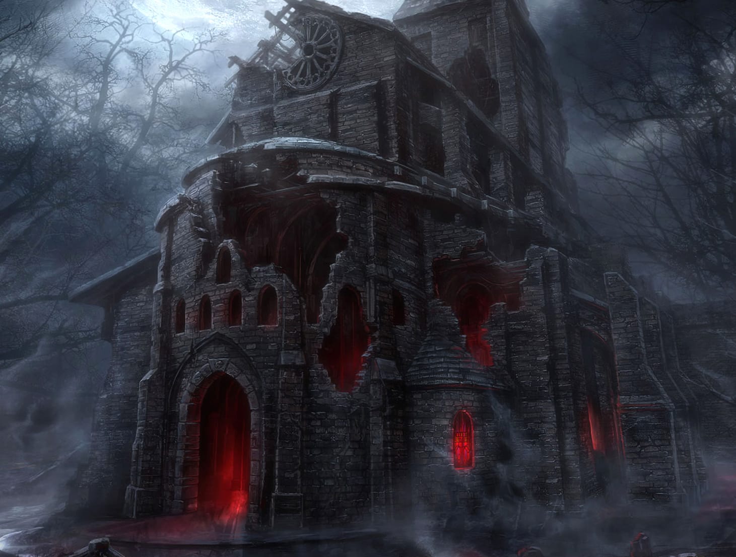 Dark Shadows of a Haunting Building wallpapers HD quality