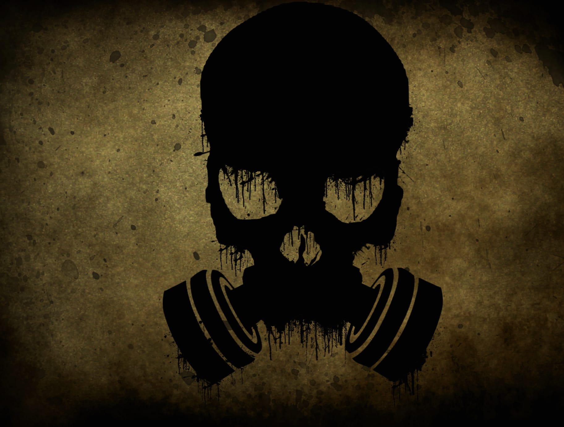 Dark Skull Gas Mask at 640 x 960 iPhone 4 size wallpapers HD quality