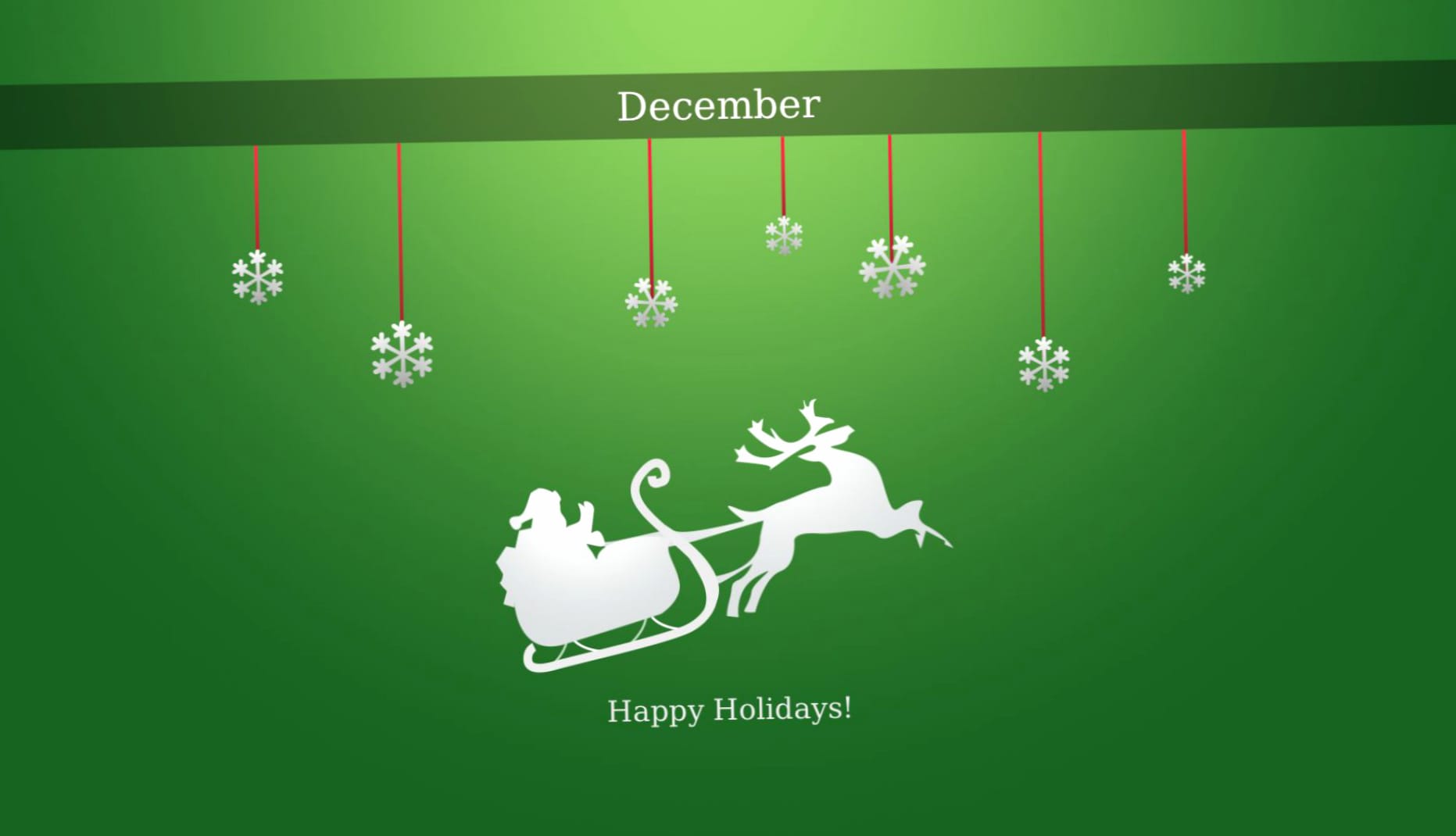 December Sleigh Green Holiday Christmas at 1536 x 864 HD size wallpapers HD quality