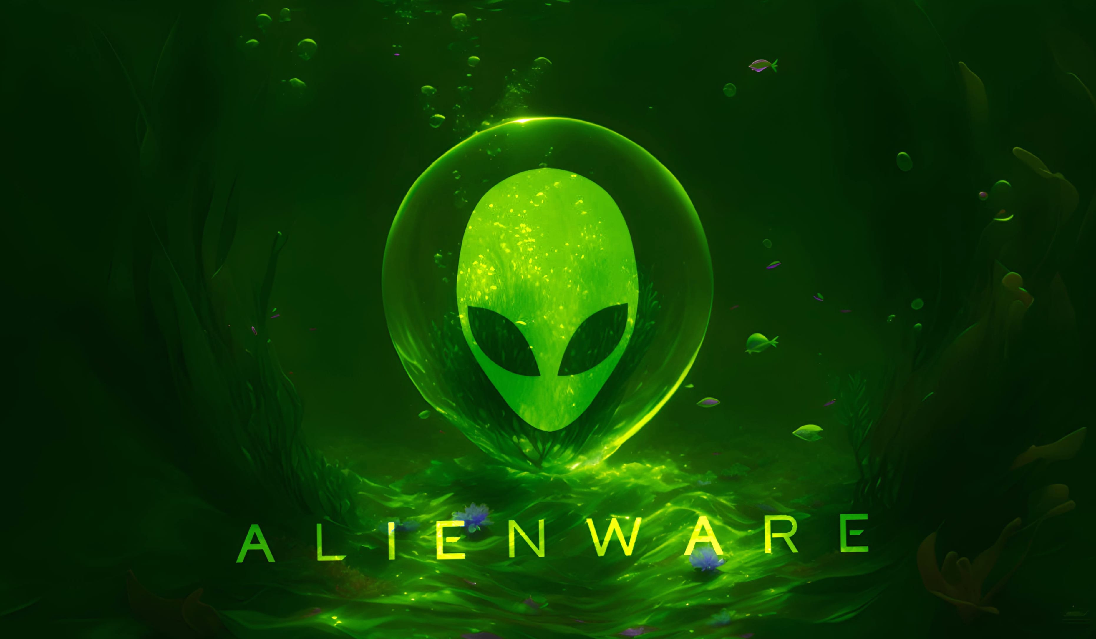 Deep Sea Alienware at 640 x 960 iPhone 4 size wallpapers HD quality