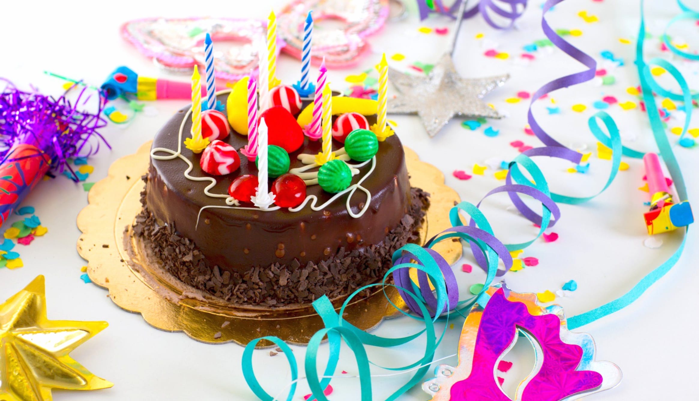 Delicious Chocolate Cake for Birthday Celebrations at 1536 x 864 HD size wallpapers HD quality