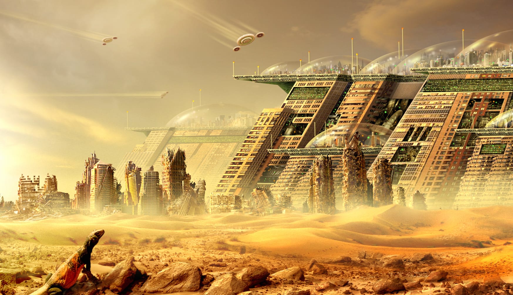 Desert Ruins A Sci-Fi Cityscape wallpapers HD quality