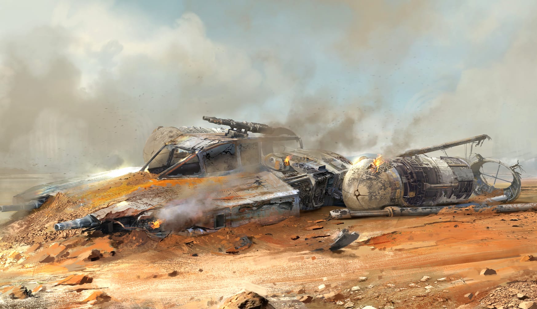 Desert Ruins Y-Wing Sci-Fi from Star Wars wallpapers HD quality